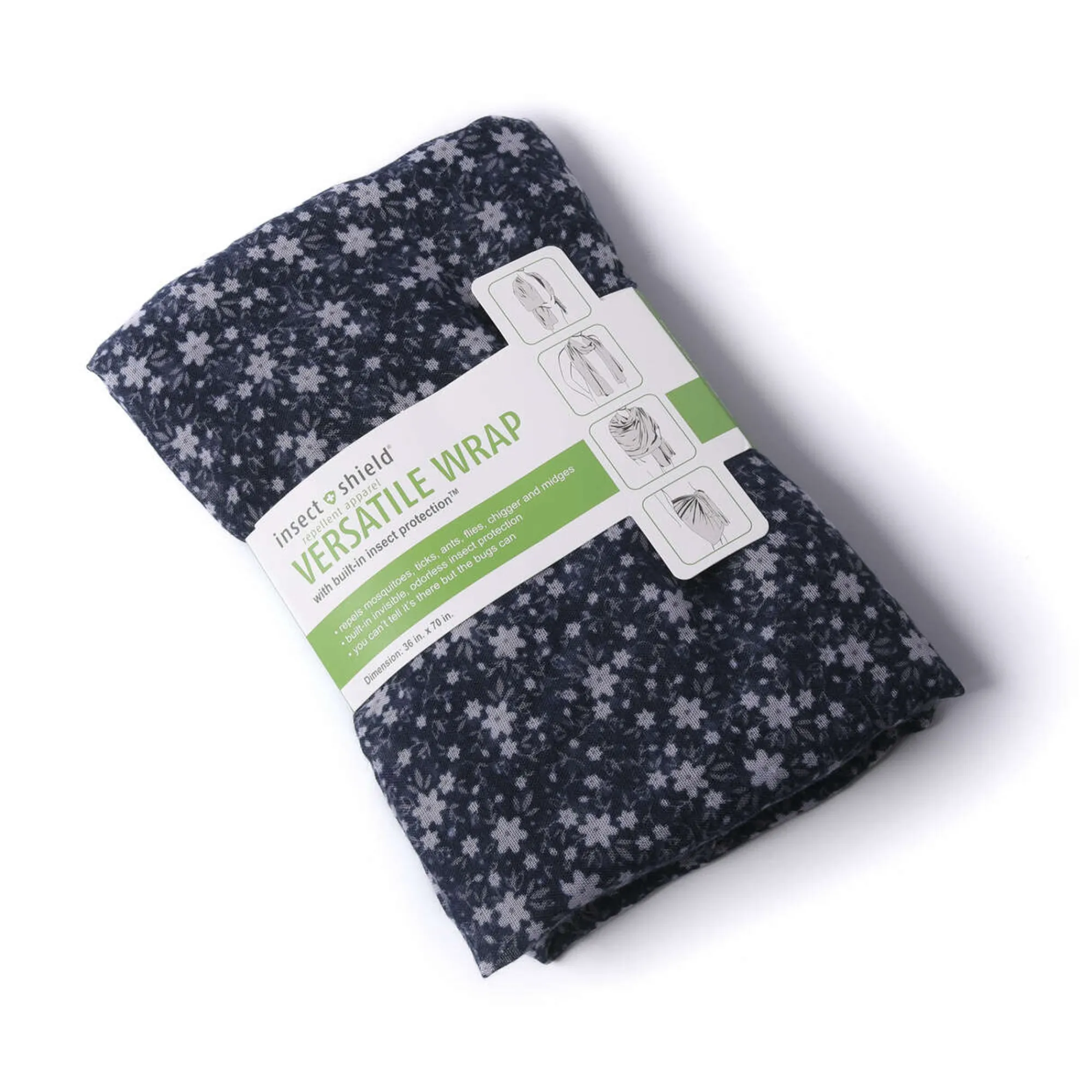 Women Rohan Insect Shield Wildflower Wrap Scarf Navy