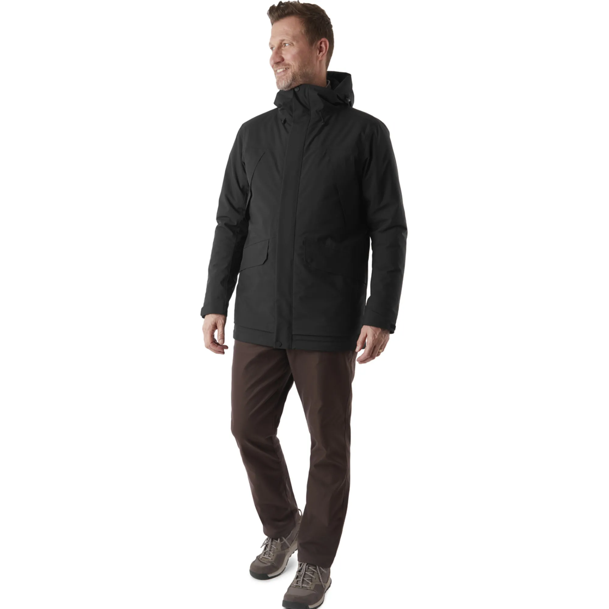 Men Rohan Men'S Aran Waterproof Jacket Black