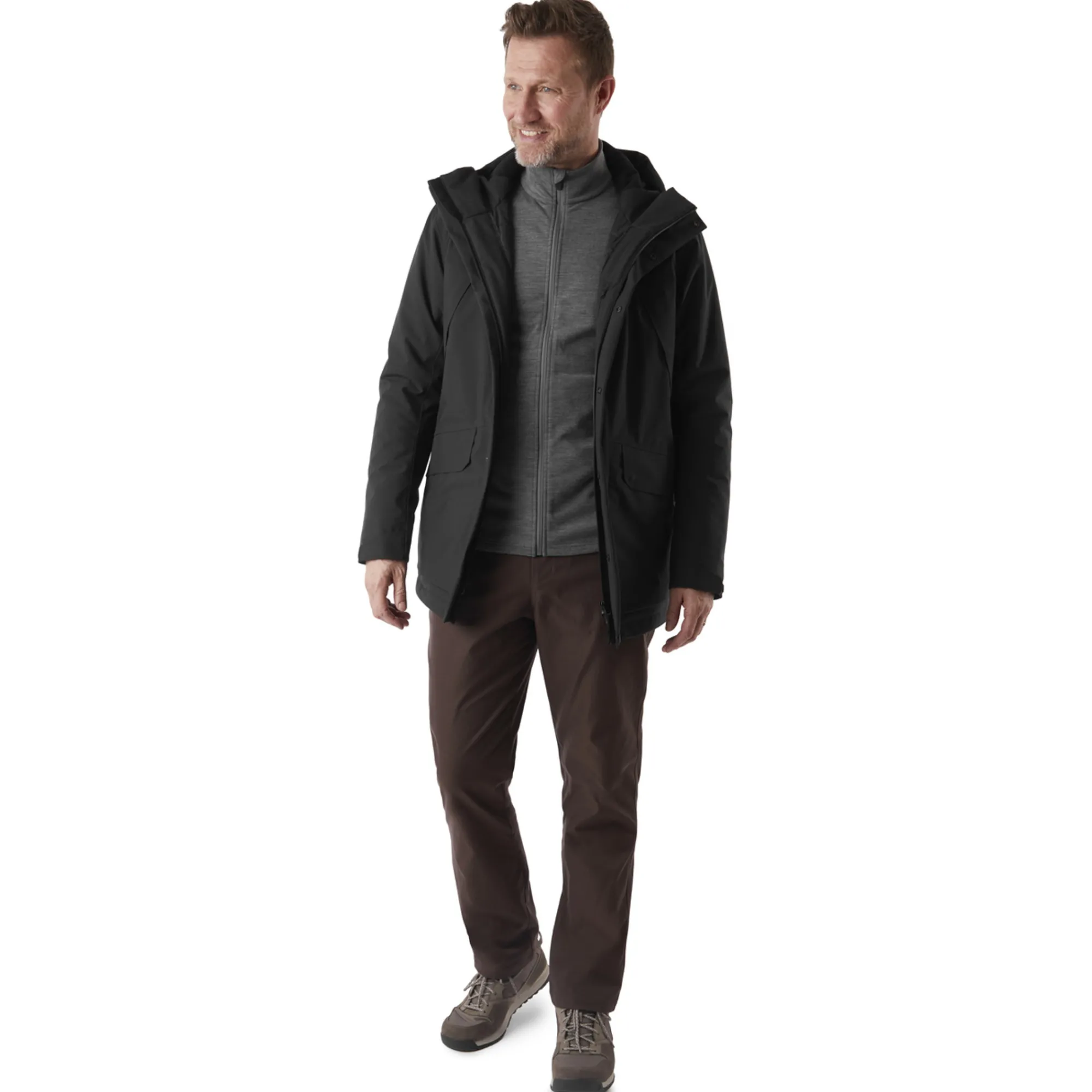 Men Rohan Men'S Aran Waterproof Jacket Black