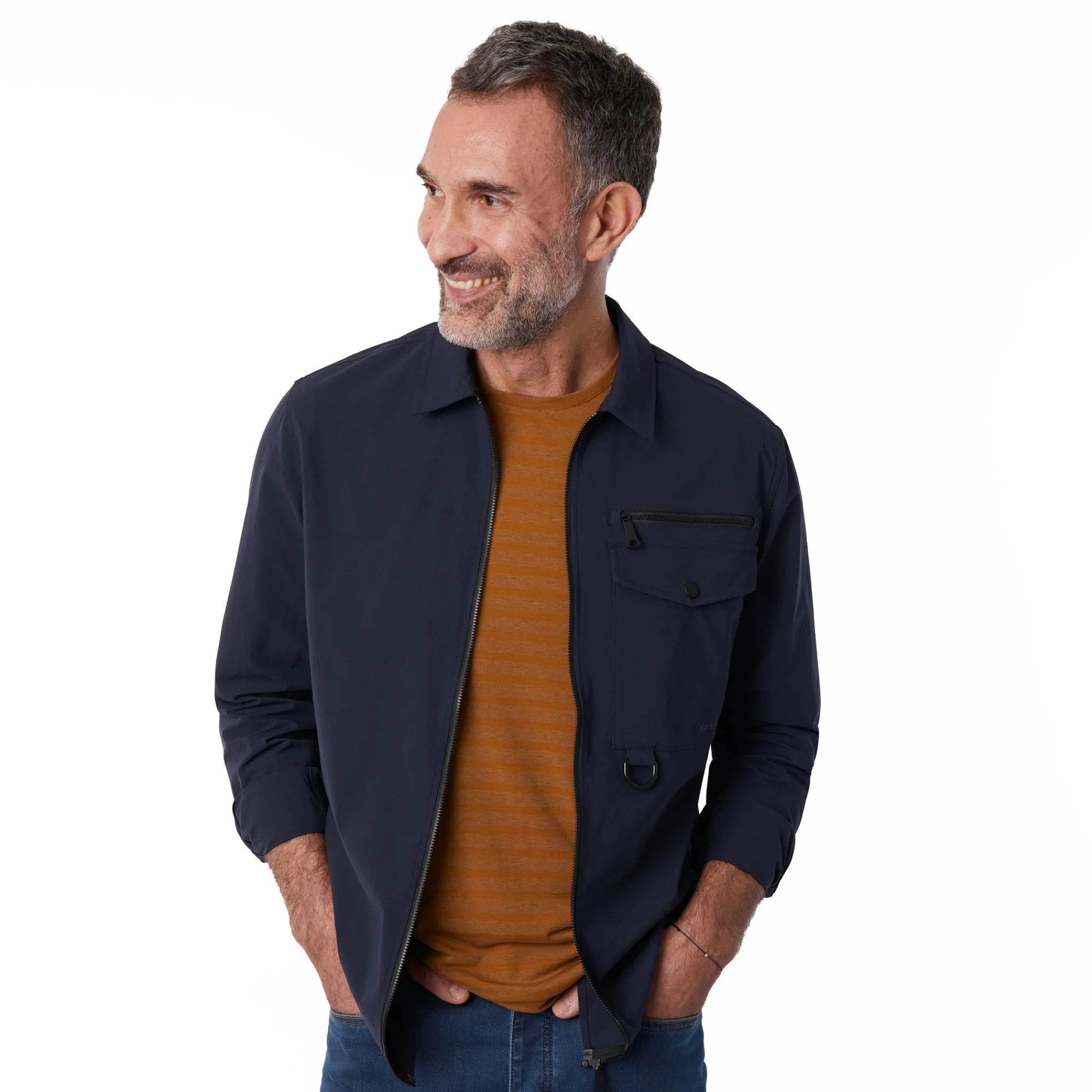 Men Rohan Men'S Arris Long Sleeve Overshirt True Navy