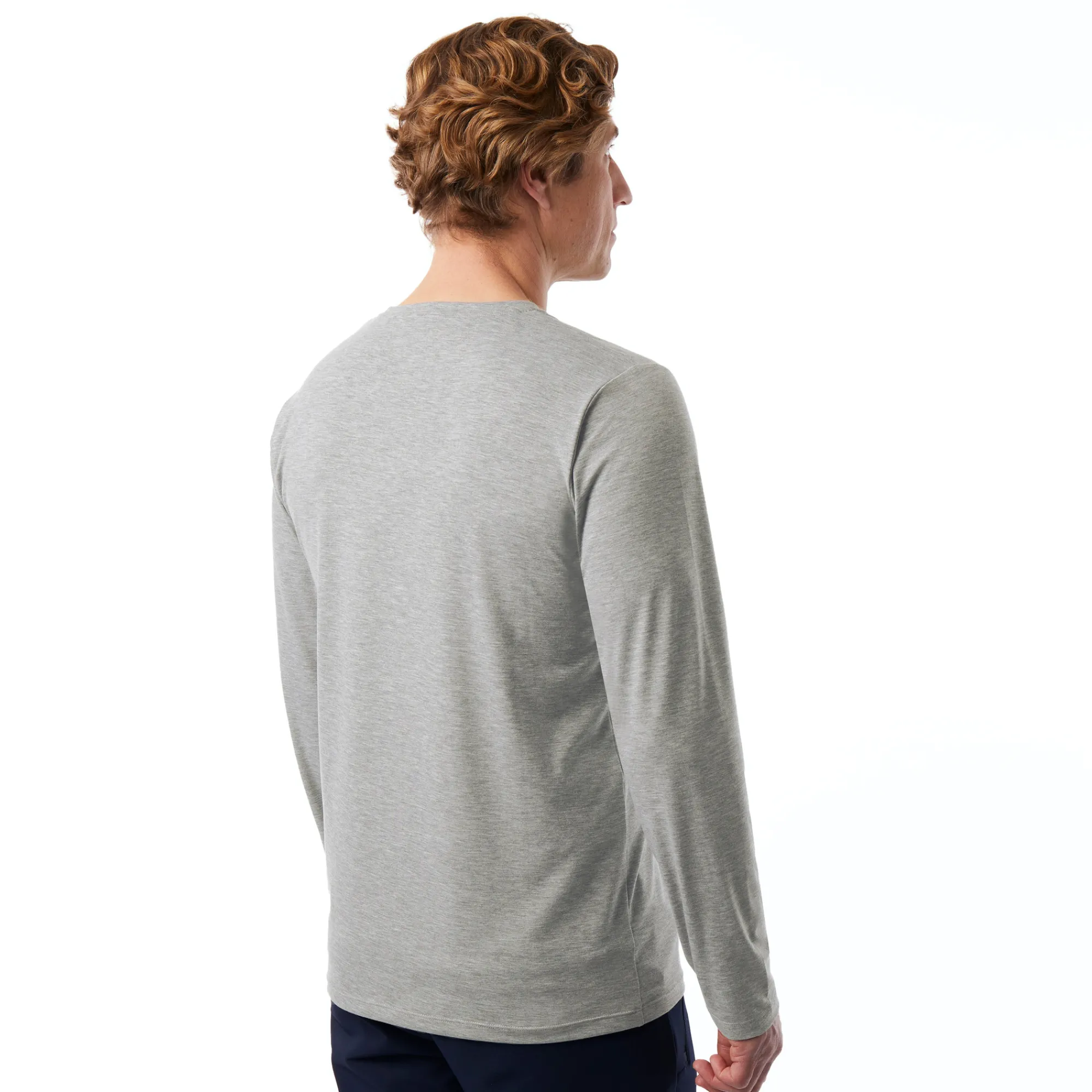 Men Rohan Men'S Basis Long Sleeve T Mid Grey Marl