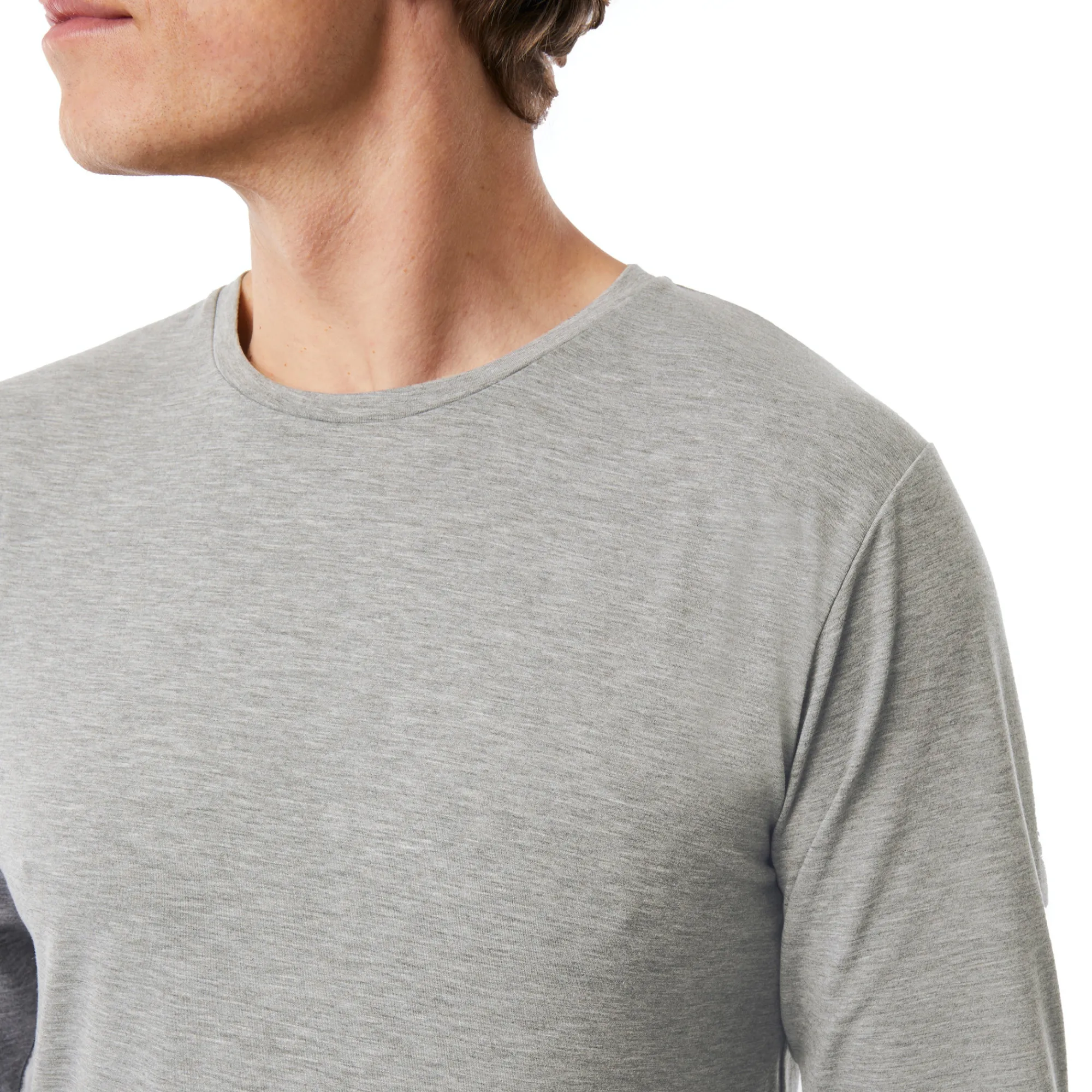 Men Rohan Men'S Basis Long Sleeve T Mid Grey Marl