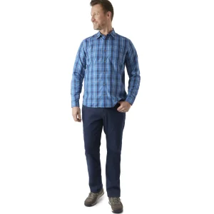 Men Rohan Men'S Coast Long Sleeve Shirt Island Blue Check