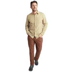 Men Rohan Men'S Coast Long Sleeve Shirt Stone/Citrus Check