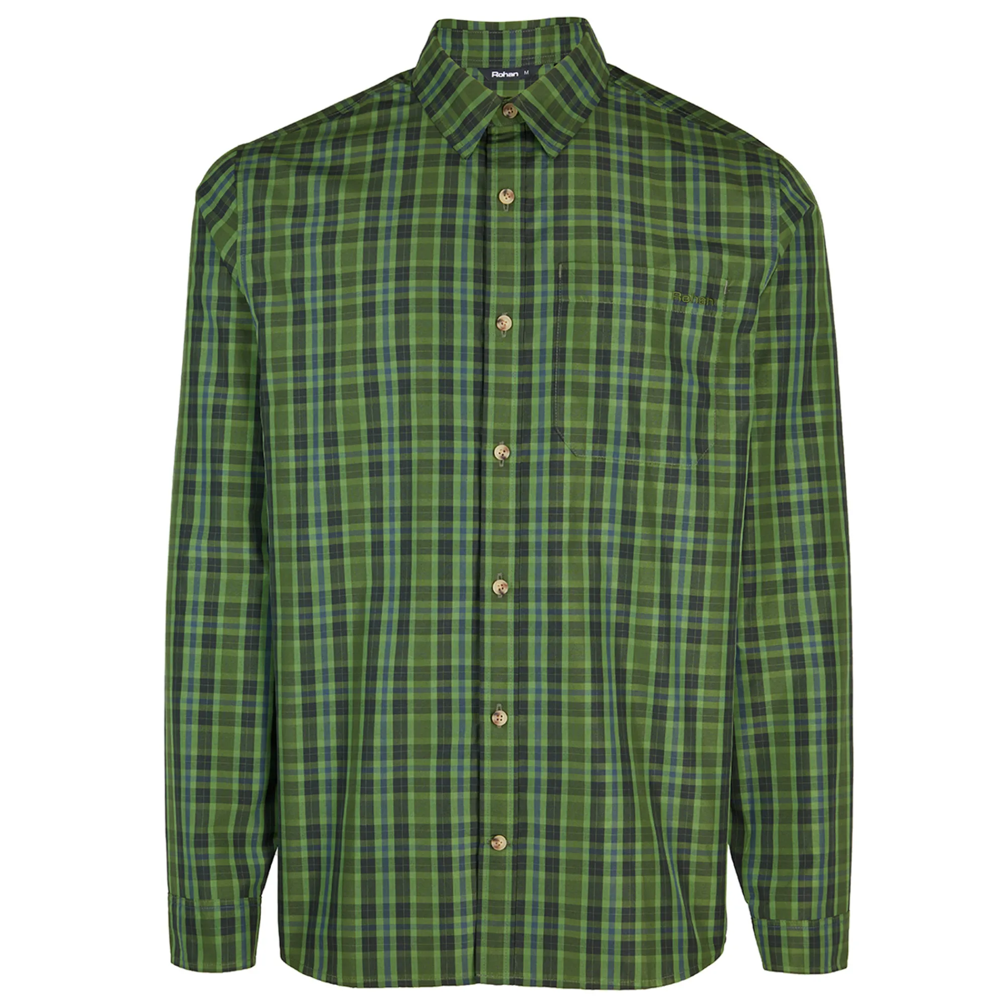 Men Rohan Men'S Coast Long Sleeve Shirt Highland Green Check
