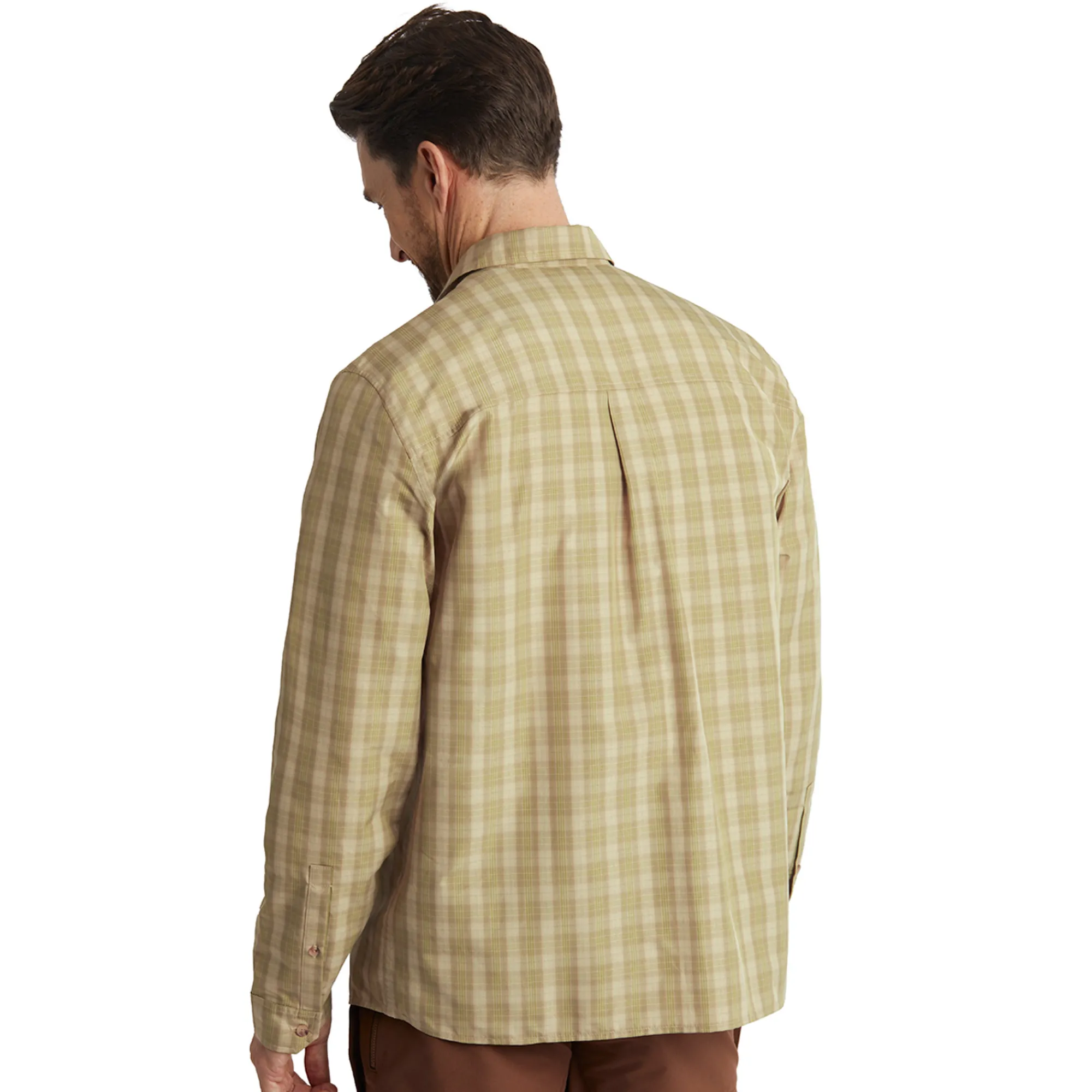 Men Rohan Men'S Coast Long Sleeve Shirt Stone/Citrus Check