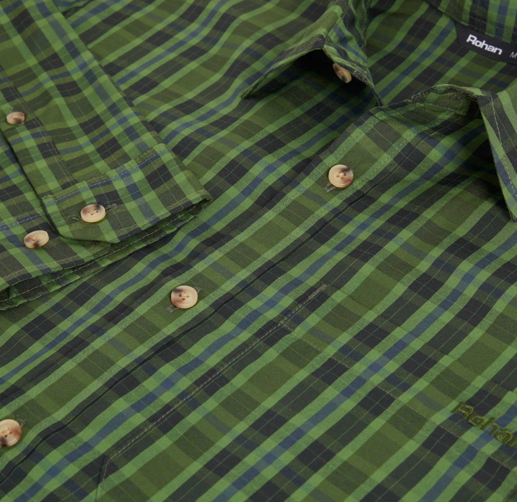 Men Rohan Men'S Coast Long Sleeve Shirt Highland Green Check
