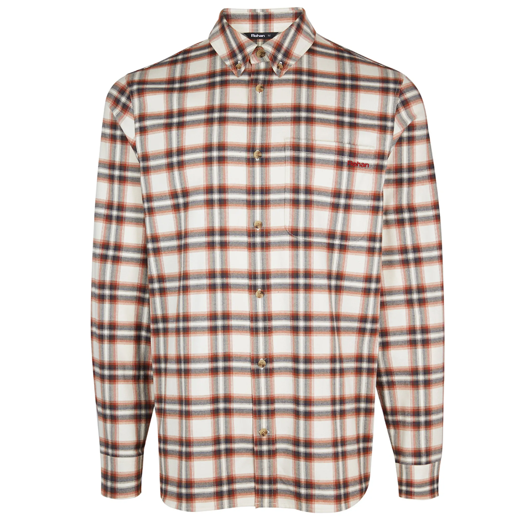 Men Rohan Men'S Dover Long Sleeve Shirt Ecru/Red Check