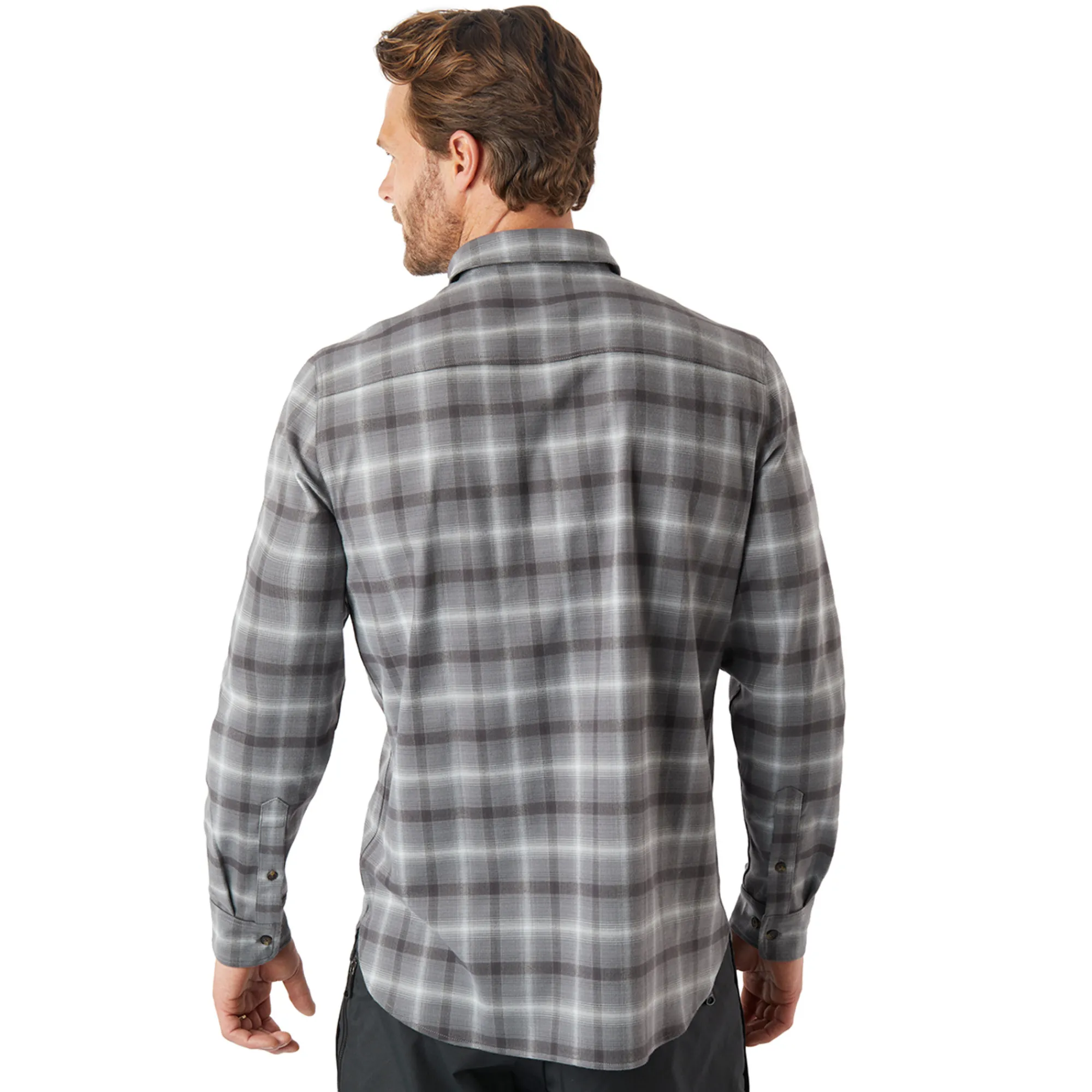Men Rohan Men'S Dover Long Sleeve Shirt Grey Rock Check