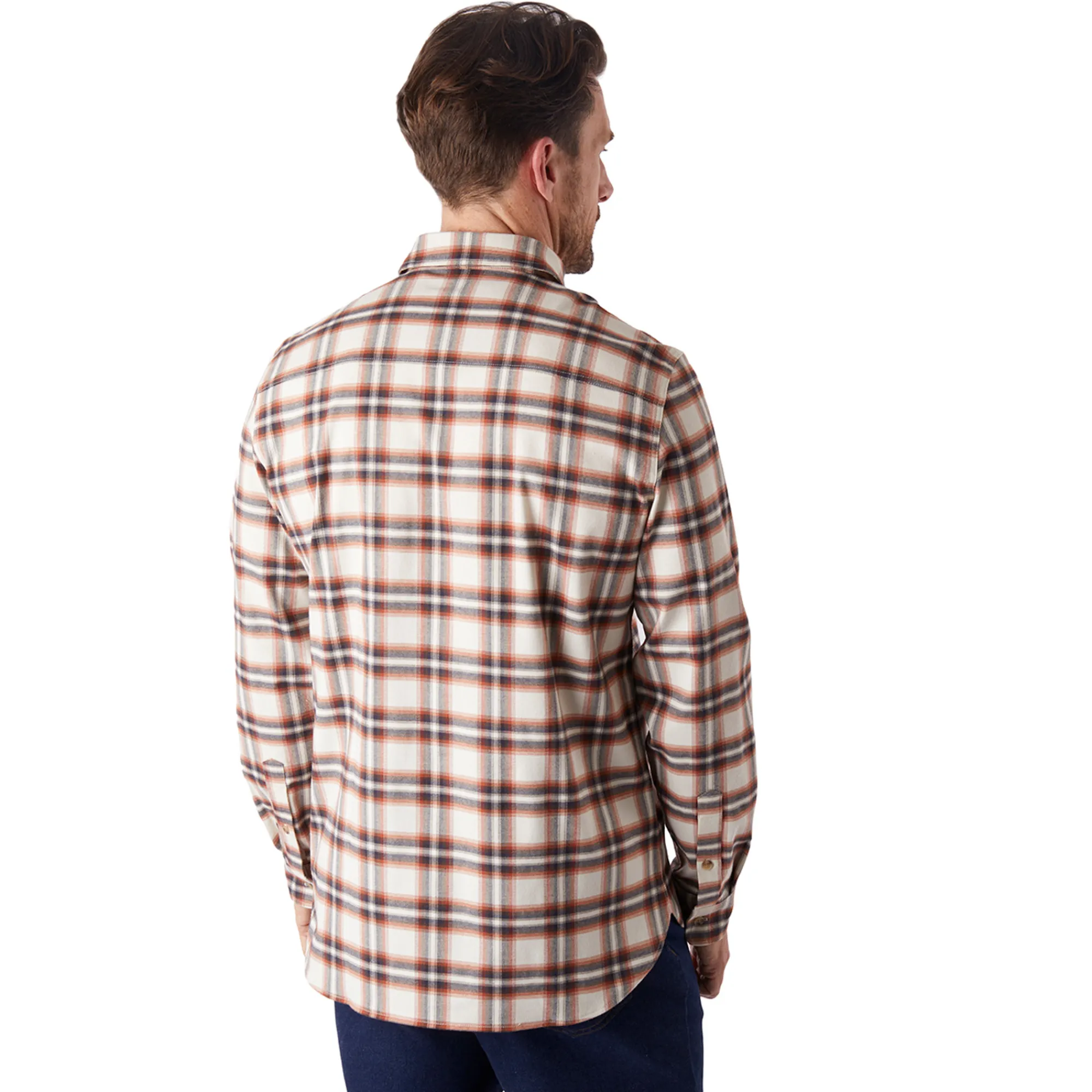 Men Rohan Men'S Dover Long Sleeve Shirt Ecru/Red Check