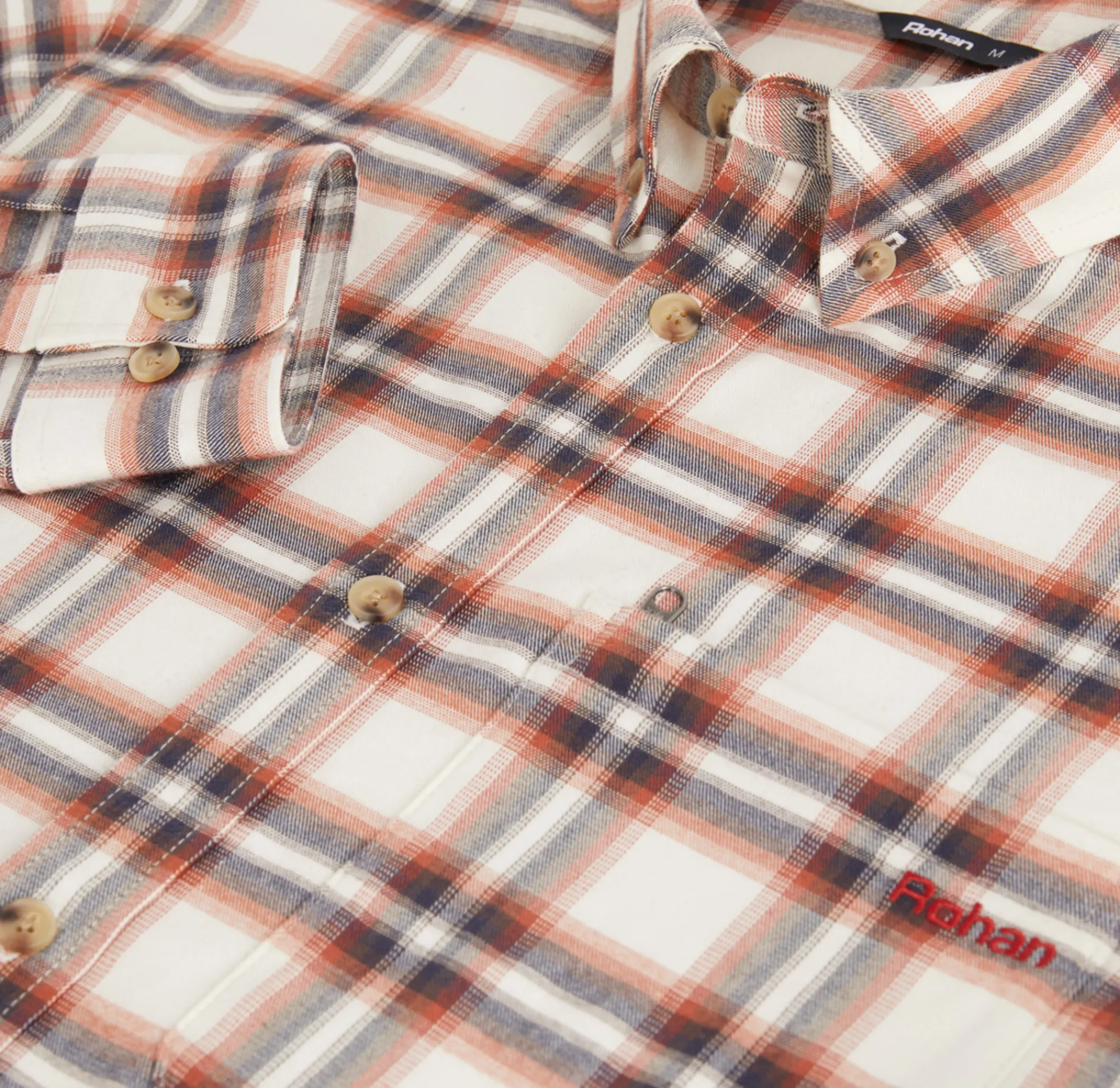 Men Rohan Men'S Dover Long Sleeve Shirt Ecru/Red Check