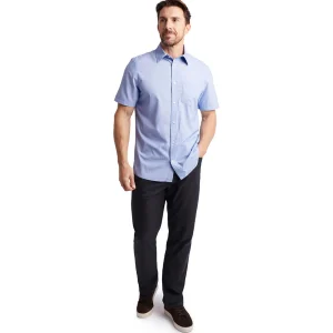Men Rohan Men'S Finchley Short Sleeve Shirt Ridge Blue Oxford