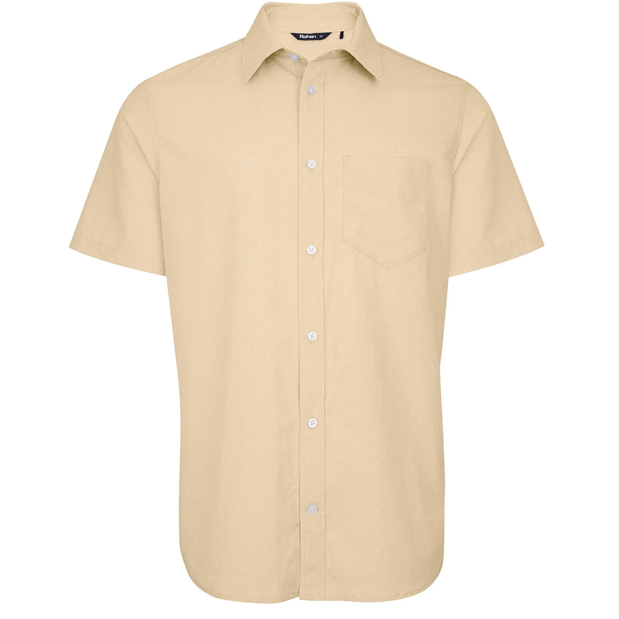 Men Rohan Men'S Finchley Short Sleeve Shirt Iris Yellow Oxford