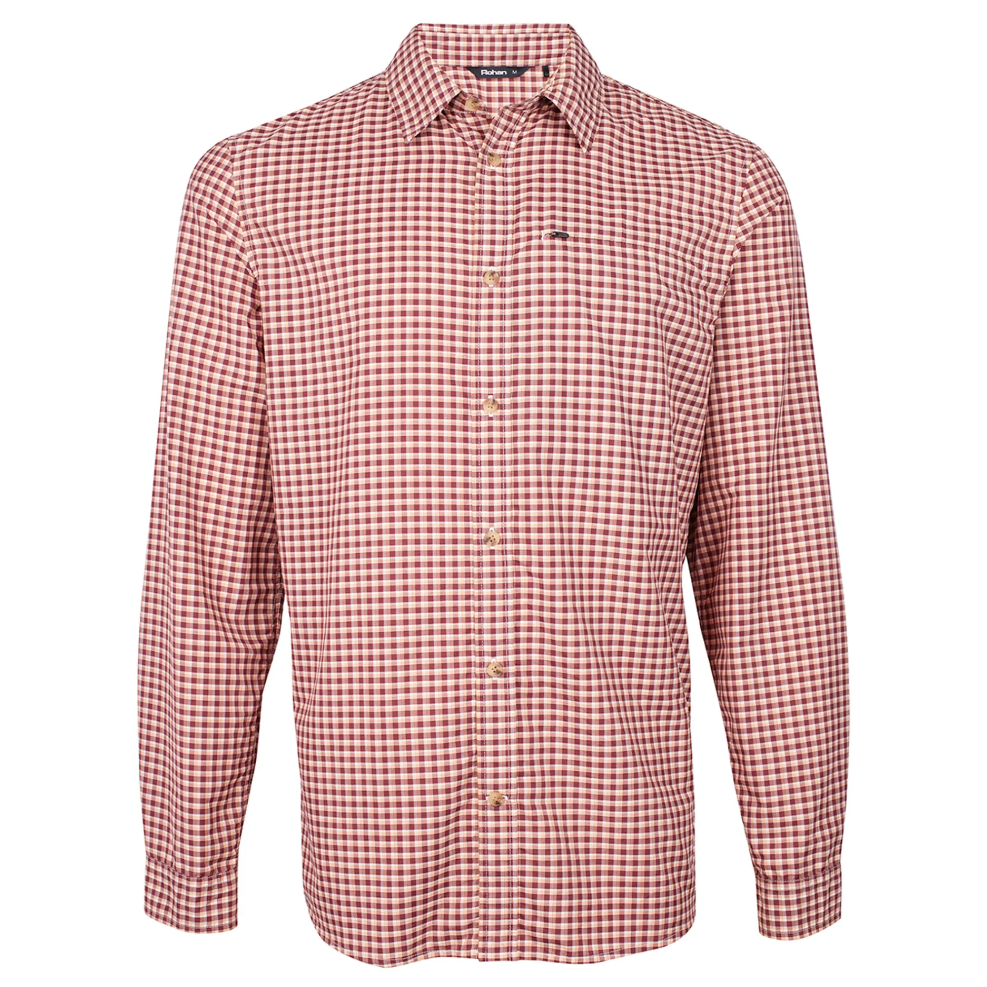 Men Rohan Men'S Firth Long Sleeve Shirt Chestnut Red Gingham