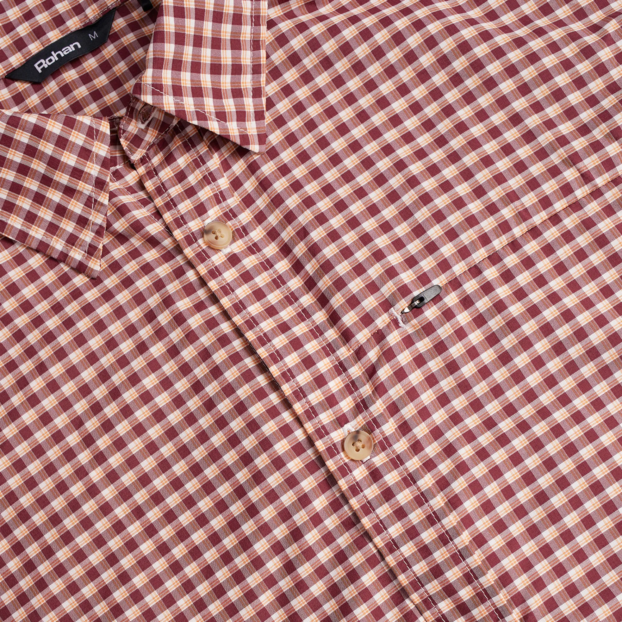 Men Rohan Men'S Firth Long Sleeve Shirt Chestnut Red Gingham