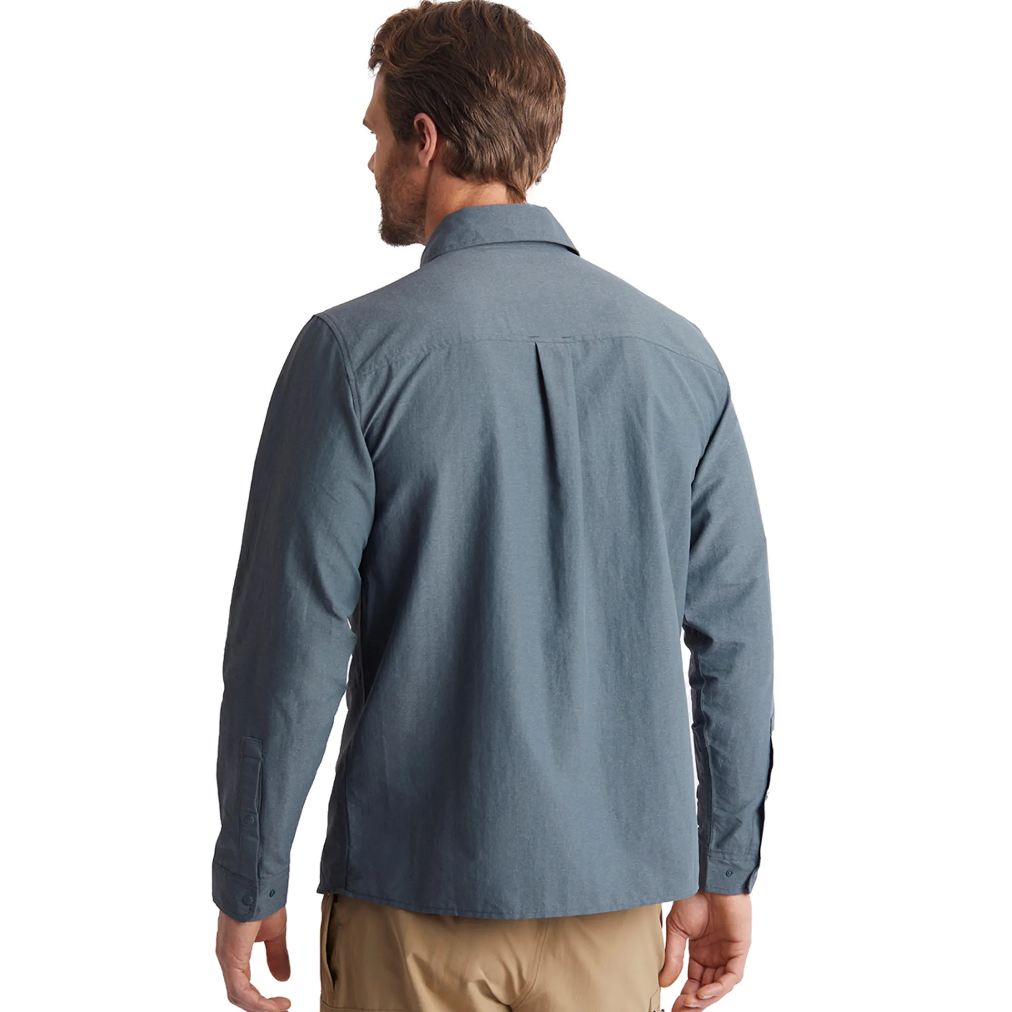 Men Rohan Men'S Frontier Long Sleeve Shirt Slate Grey Marl