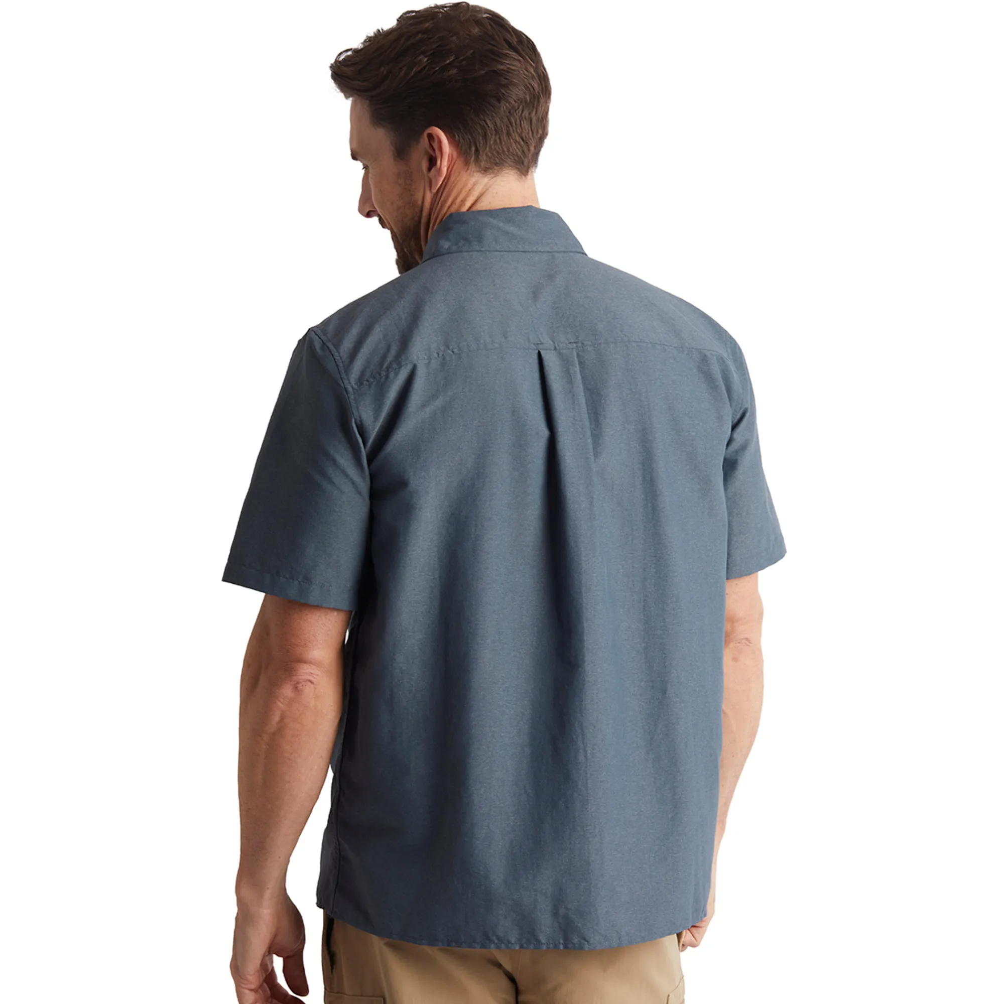 Men Rohan Men'S Frontier Short Sleeve Shirt Slate Grey Marl