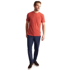 Men Rohan Men'S Harbour Short Sleeve T-Shirt Coast Red Marl Stripe
