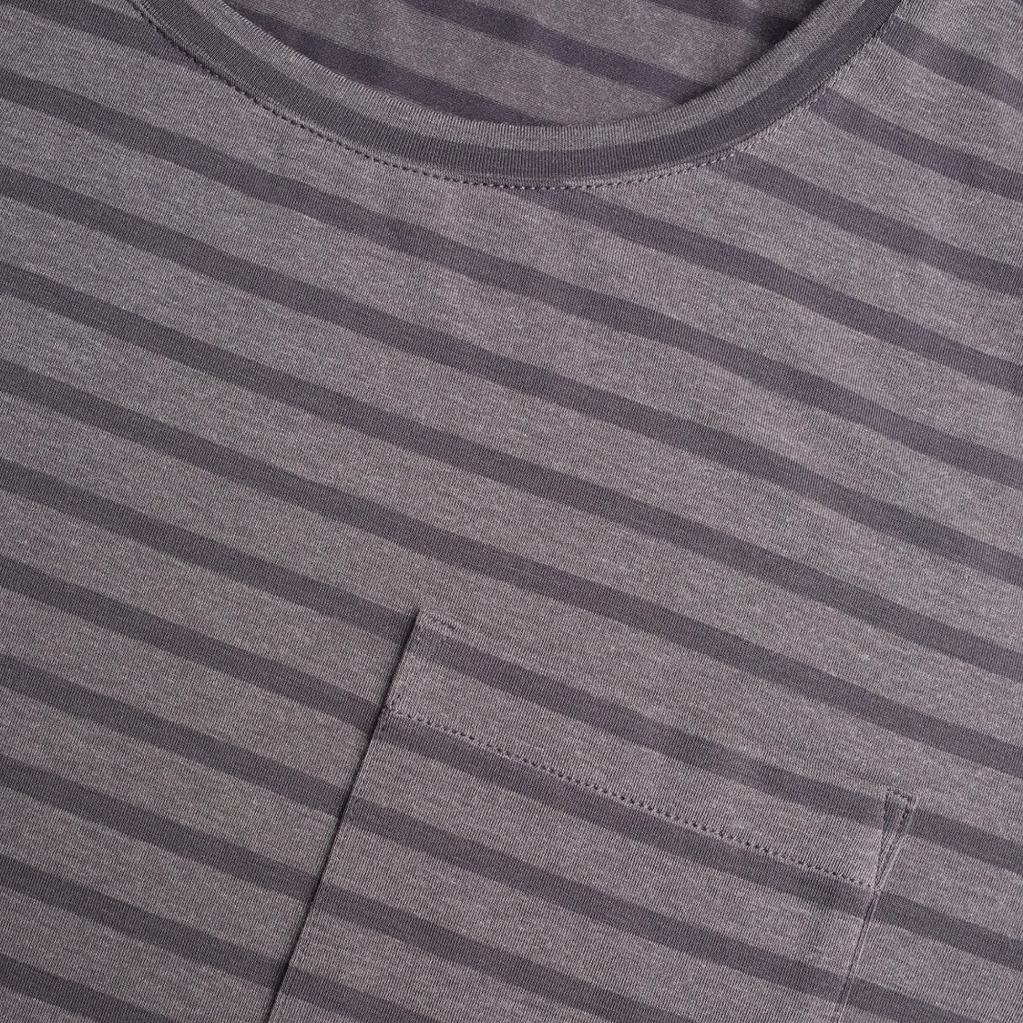 Men Rohan Men'S Harbour Short Sleeve T-Shirt Stormy Grey Marl Stripe
