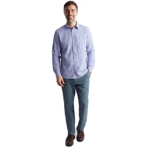 Men Rohan Men'S Isle Long Sleeve Shirt Eclipse Blue Gingham