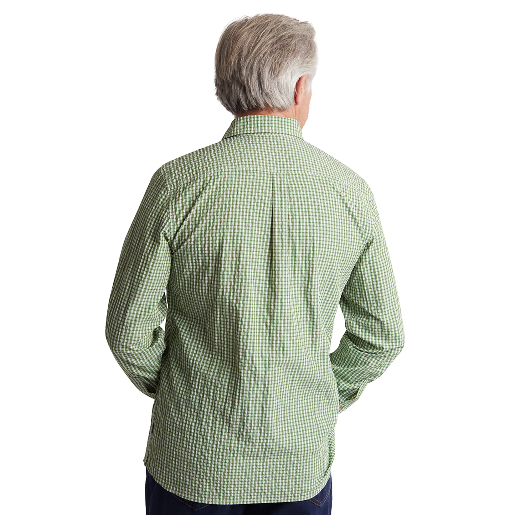 Men Rohan Men'S Isle Long Sleeve Shirt Alpine Green Gingham