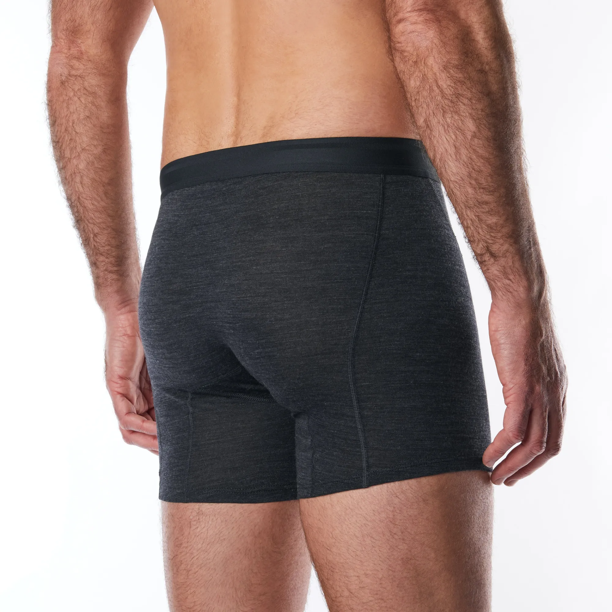 Men Rohan Men'S Merino Union 150 Boxers Dark Charcoal Marl