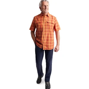 Men Rohan Men'S Pennine Short Sleeve Shirt Sunset Orange/Red Check