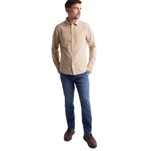 Men Rohan Men'S Portland Long Sleeve Shirt Desert Ochre Gingham