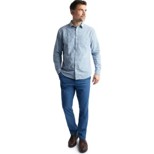 Men Rohan Men'S Portland Long Sleeve Shirt Shadow Blue Gingham