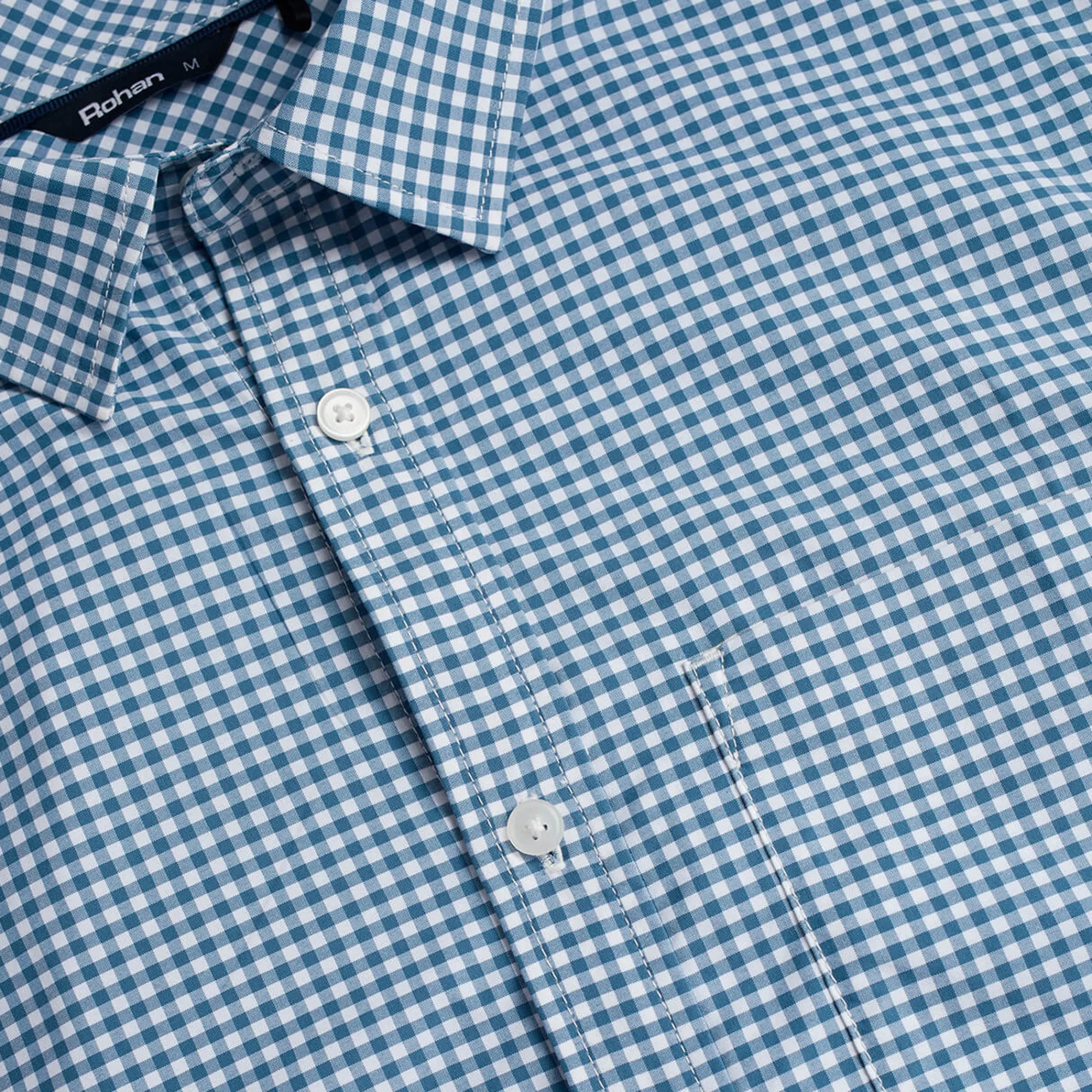 Men Rohan Men'S Portland Long Sleeve Shirt Shadow Blue Gingham
