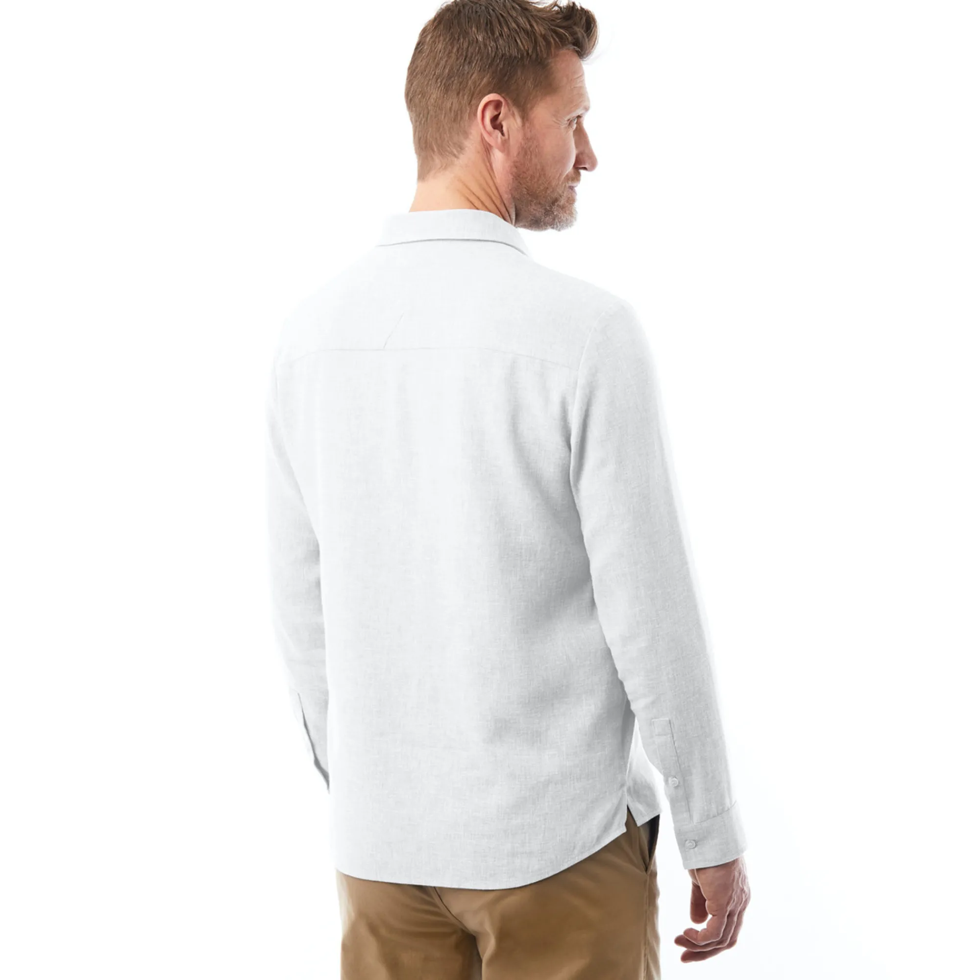 Men Rohan Men'S Porto Linen Long Sleeve Shirt White