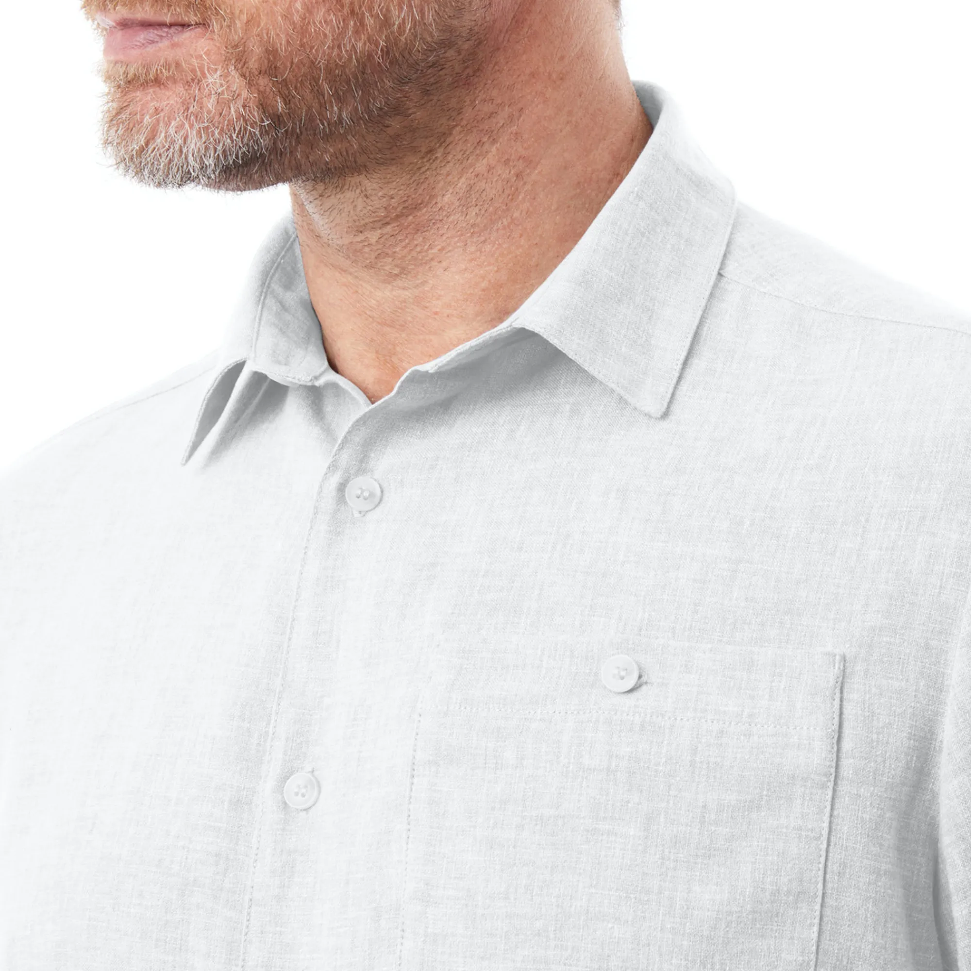 Men Rohan Men'S Porto Linen Long Sleeve Shirt White