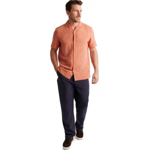 Men Rohan Men'S Porto Linen Short Sleeve Shirt Canyon Orange