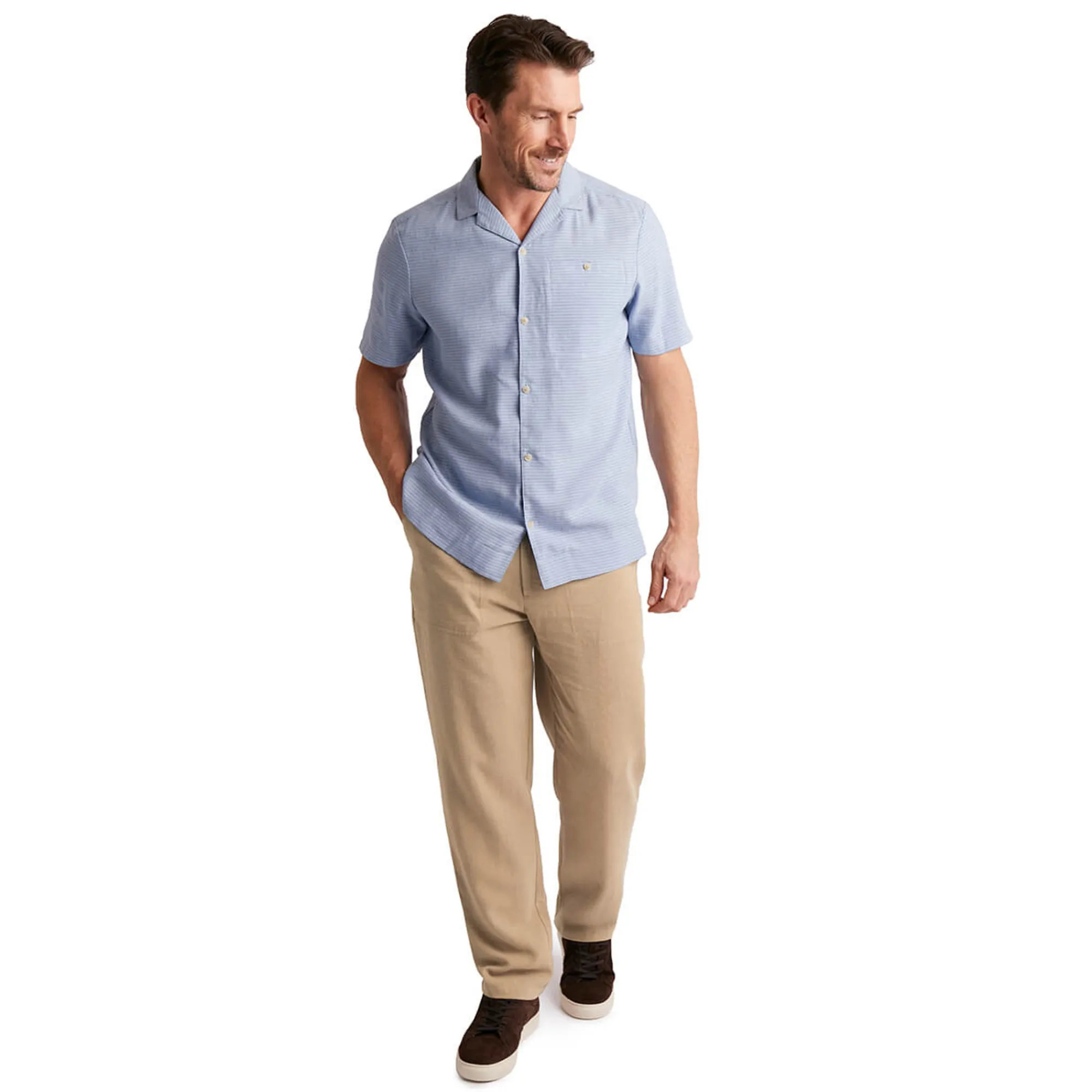 Men Rohan Men'S Porto Linen Trousers Stone