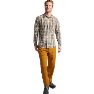 Men Rohan Men'S Portreath Long Sleeve Shirt Dark Olive Brown Check