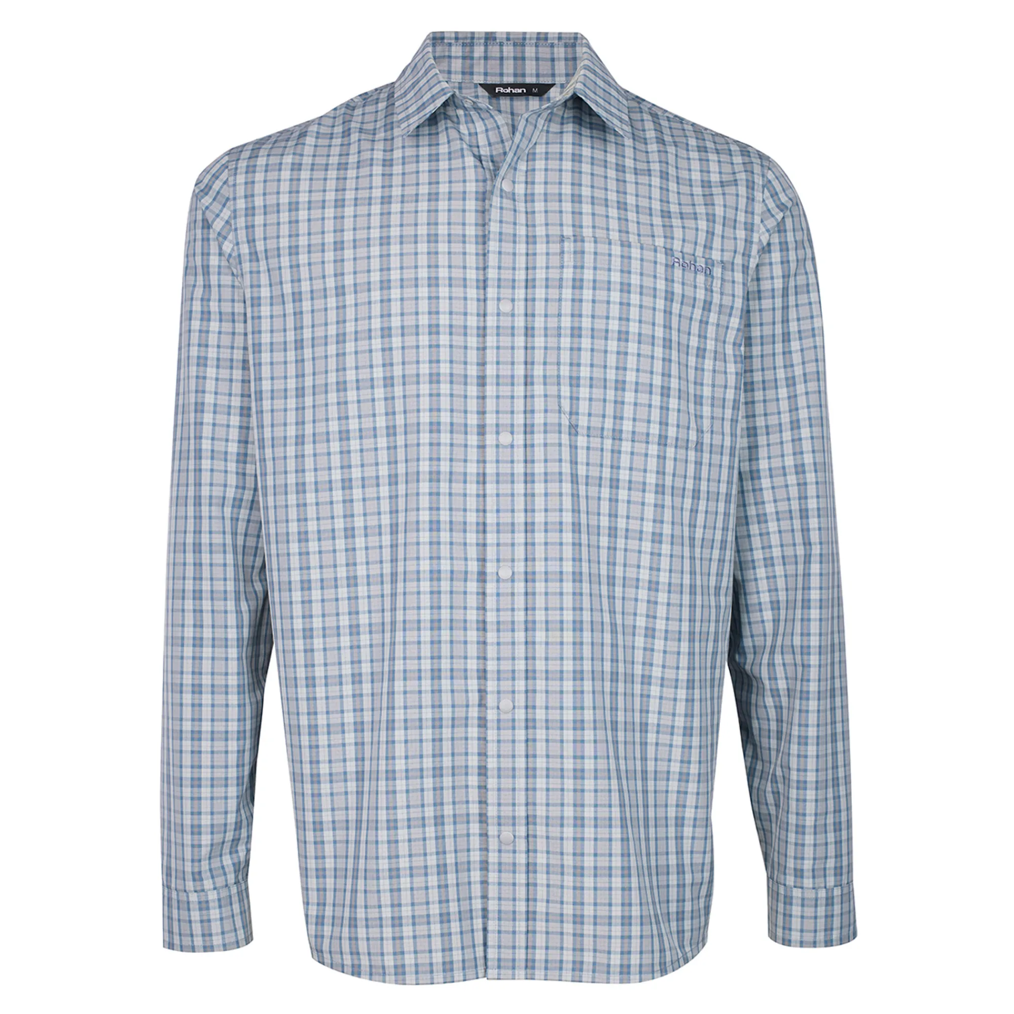 Men Rohan Men'S Portreath Long Sleeve Shirt Shadow Blue Check