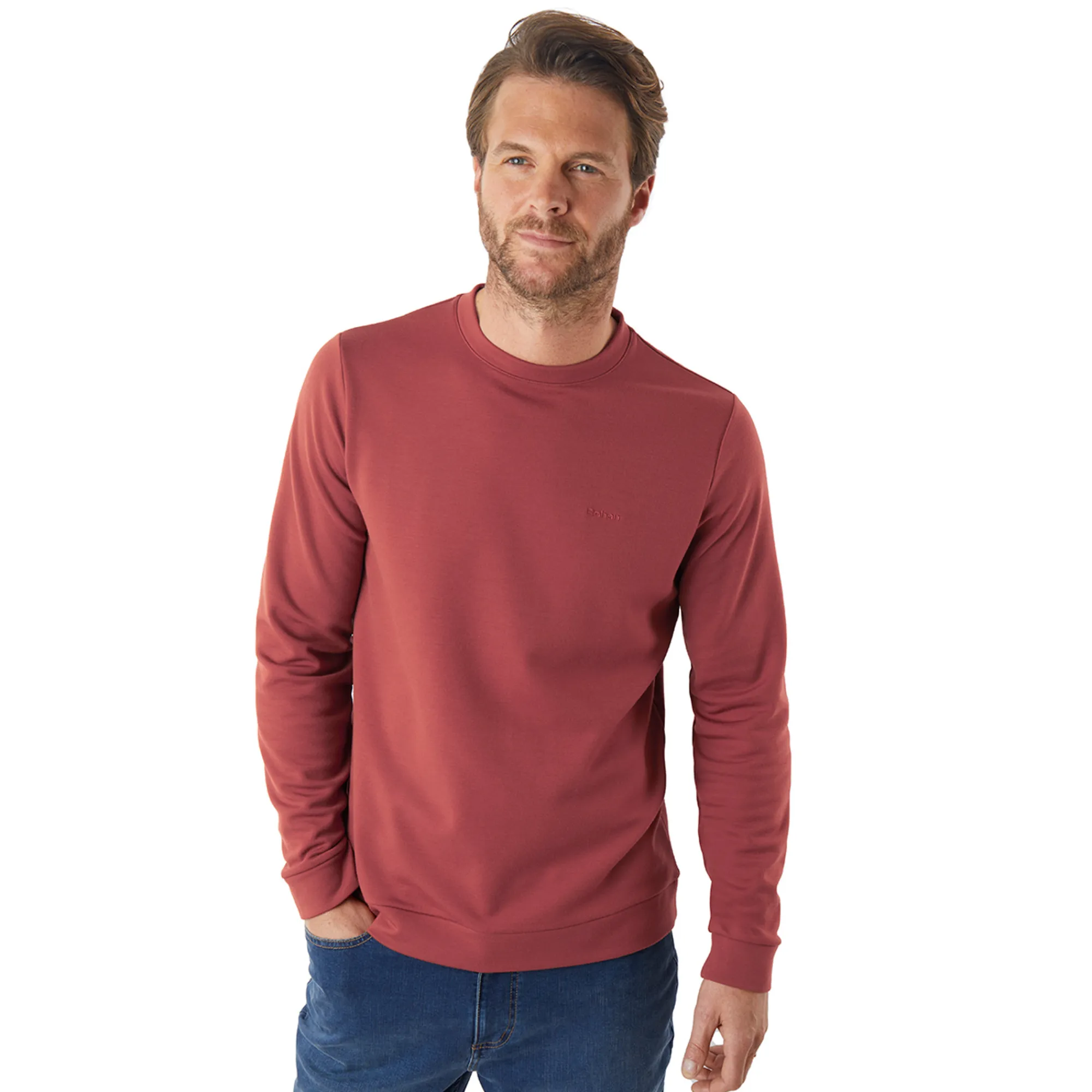 Men Rohan Men'S Radiant Merino Crew Clay Red