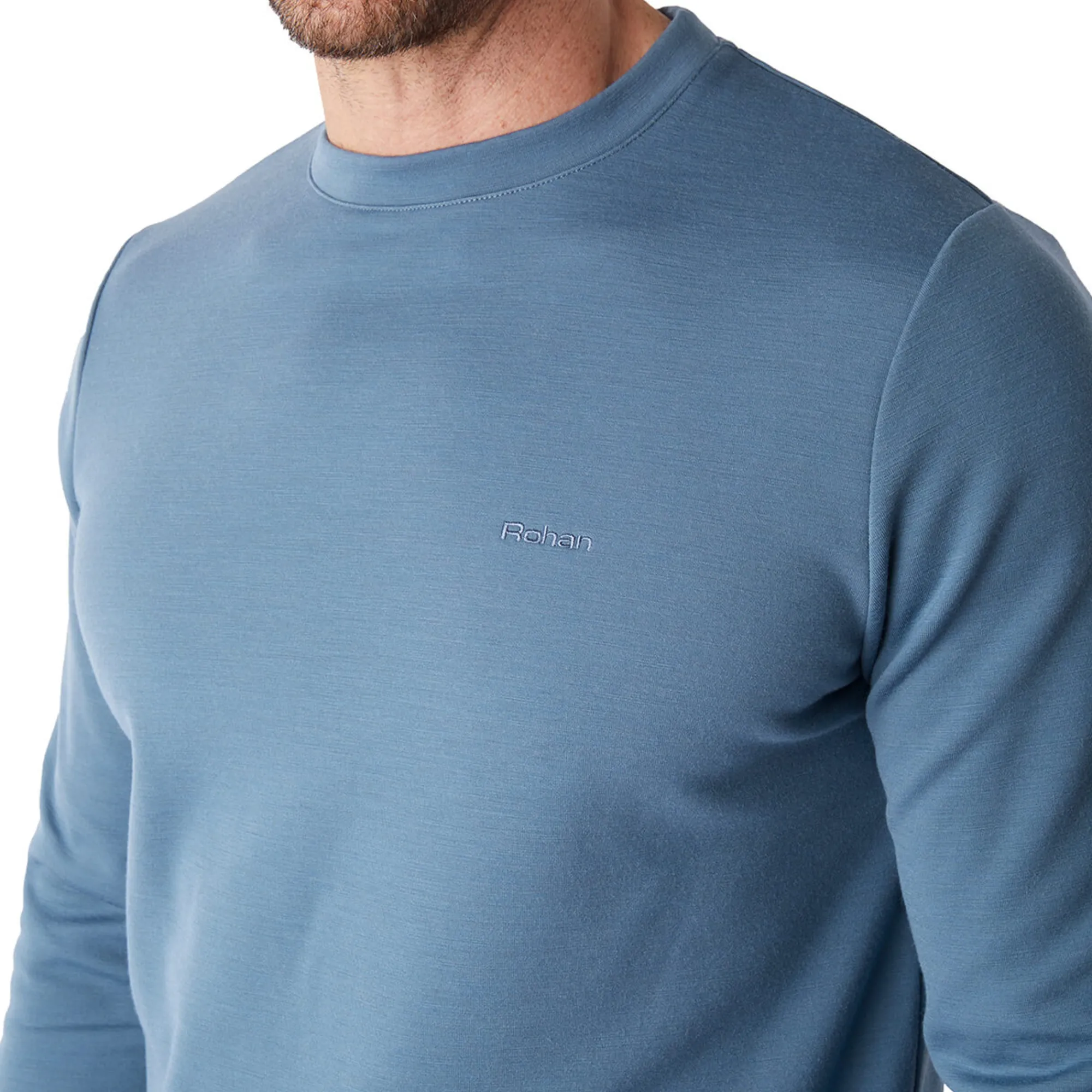 Men Rohan Men'S Radiant Merino Crew Shadow Blue