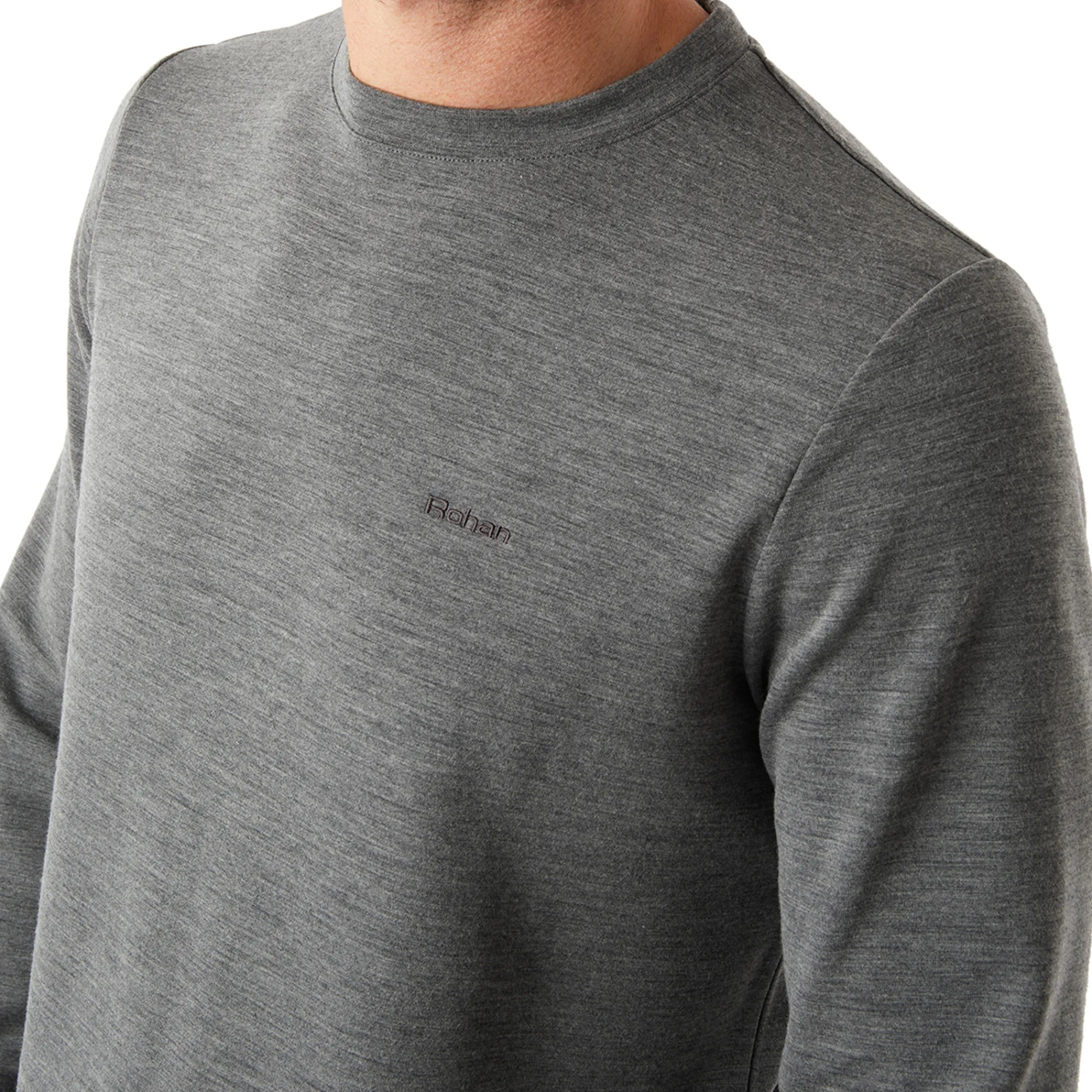Men Rohan Men'S Radiant Merino Crew Dark Grey Marl