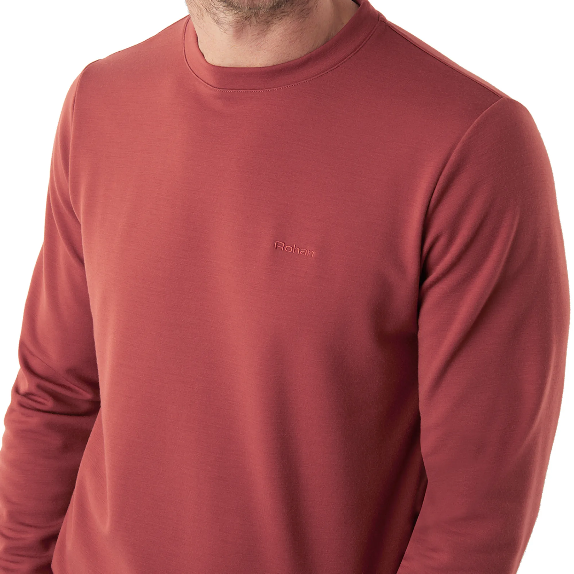 Men Rohan Men'S Radiant Merino Crew Clay Red