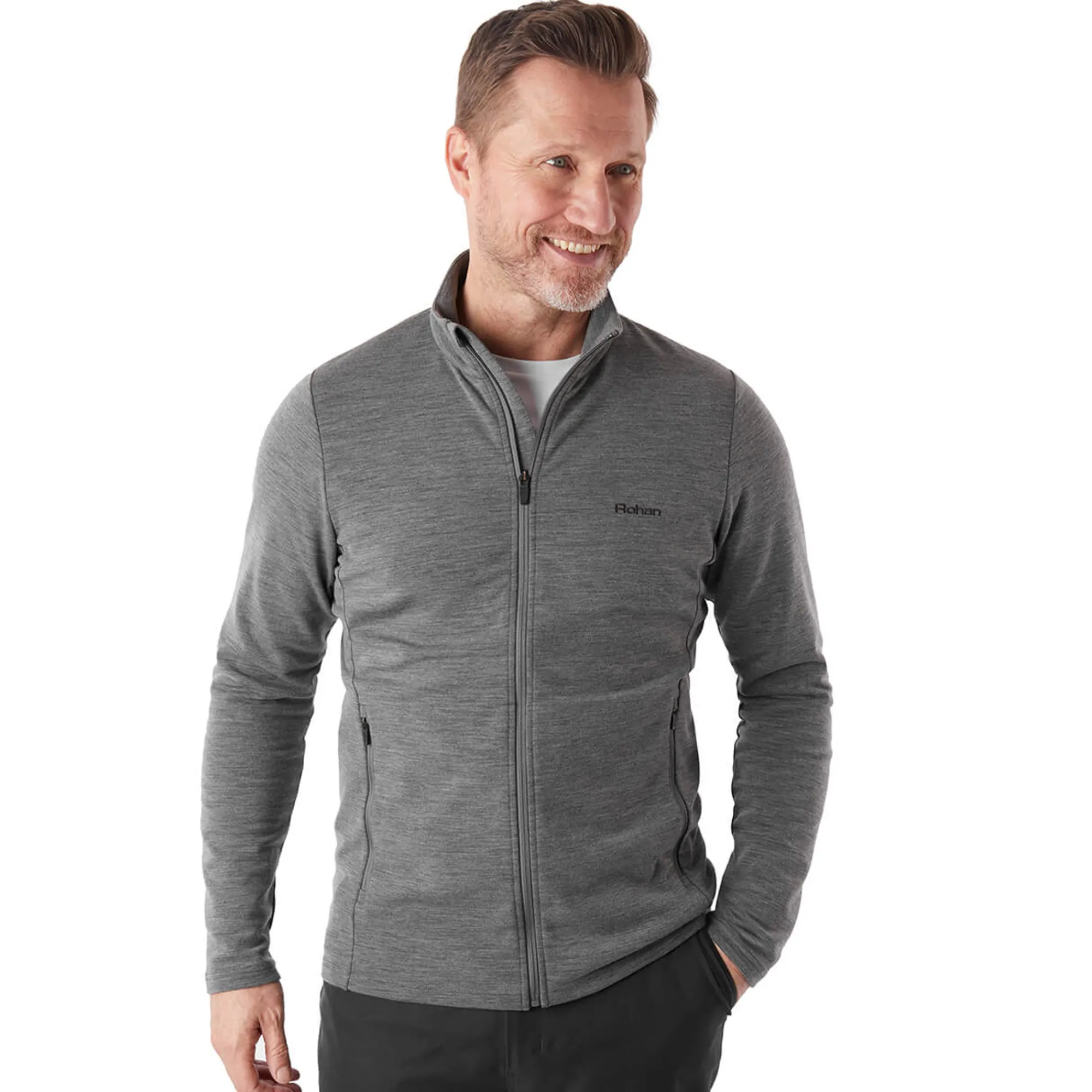 Men Rohan Men'S Radiant Merino Jacket Dark Grey Marl