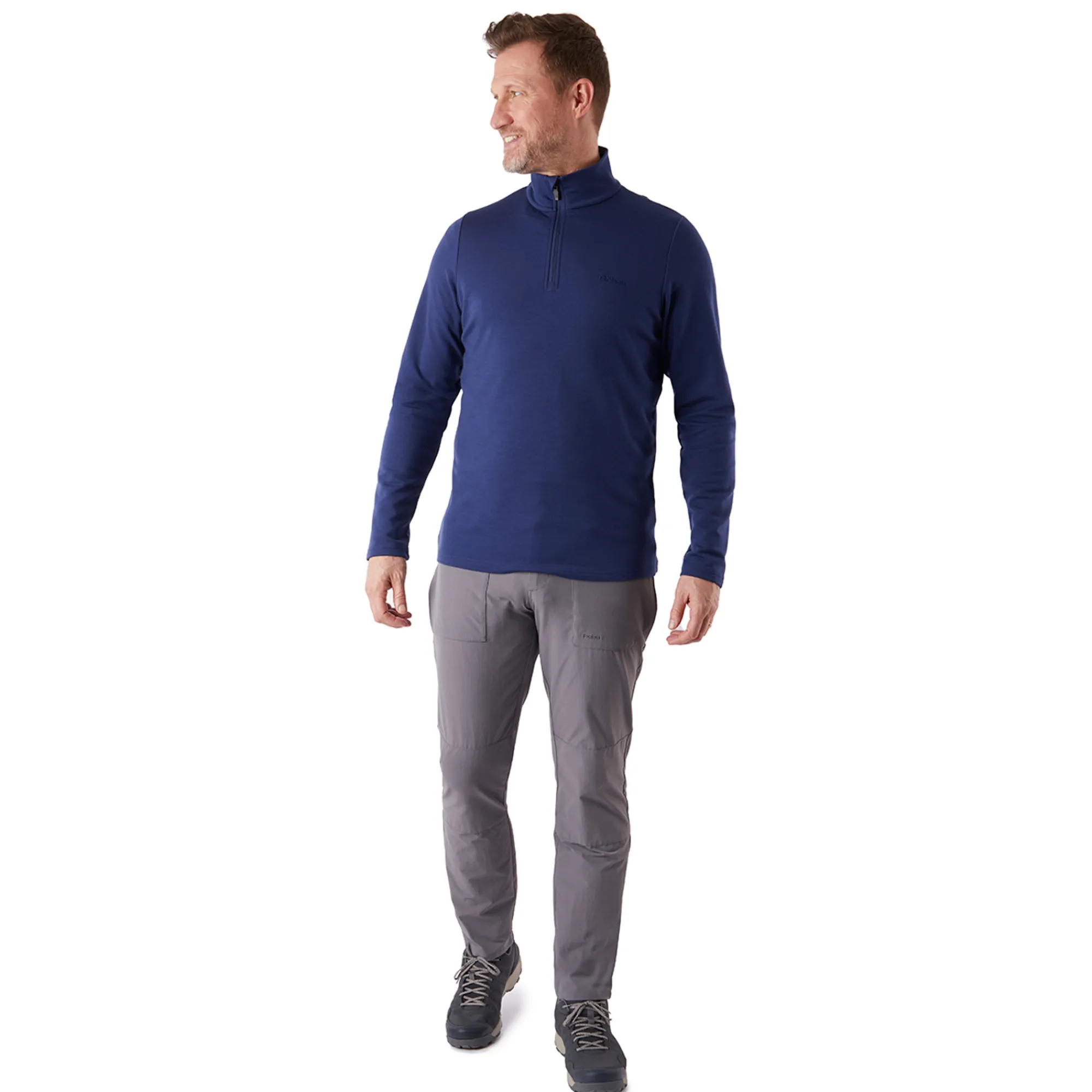 Men Rohan Men'S Radiant Merino Zip Neck Top Nautical Blue