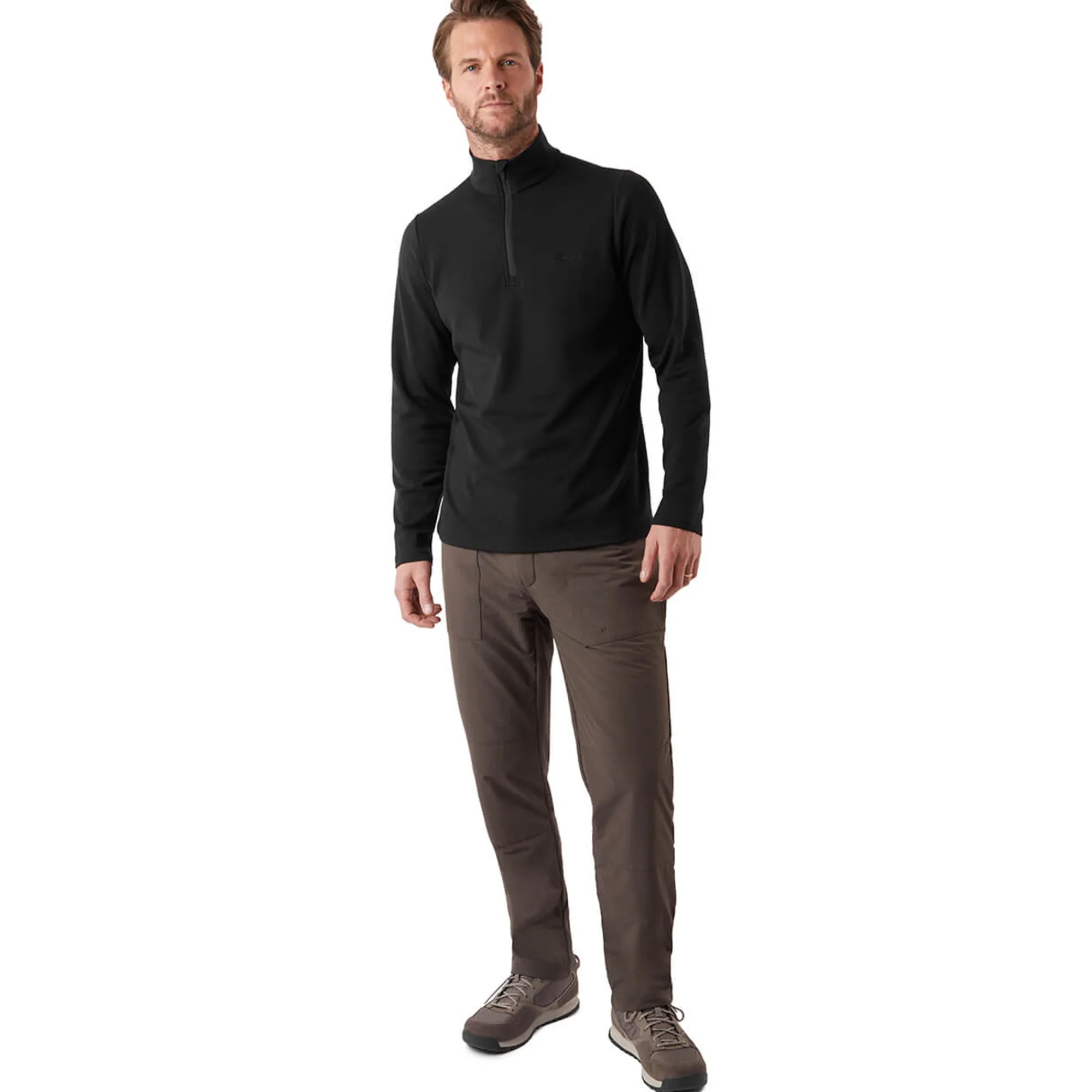 Men Rohan Men'S Radiant Merino Zip Neck Top Black