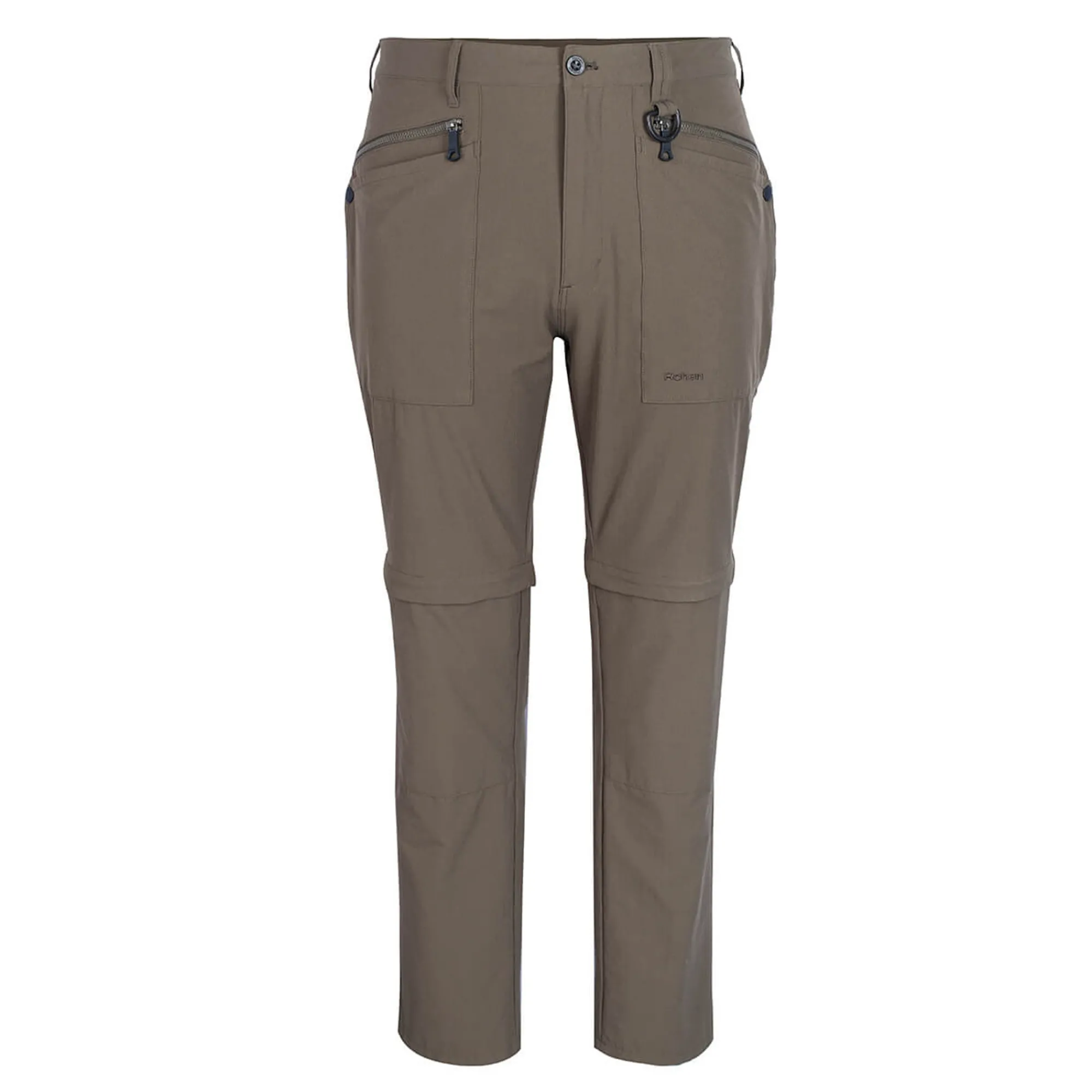 Men Rohan Men'S Stretch Bags Convertible Trousers Dark Olive Brown