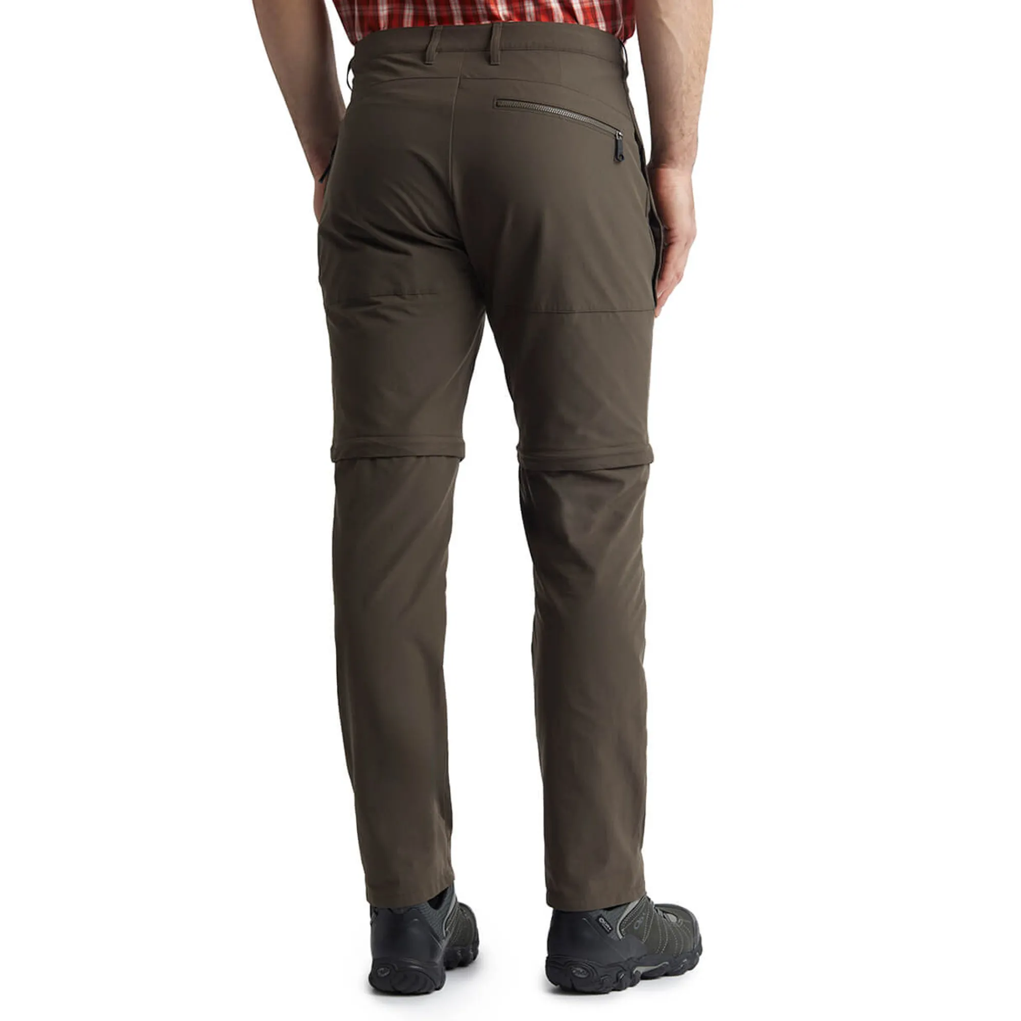 Men Rohan Men'S Stretch Bags Convertible Trousers Dark Olive Brown