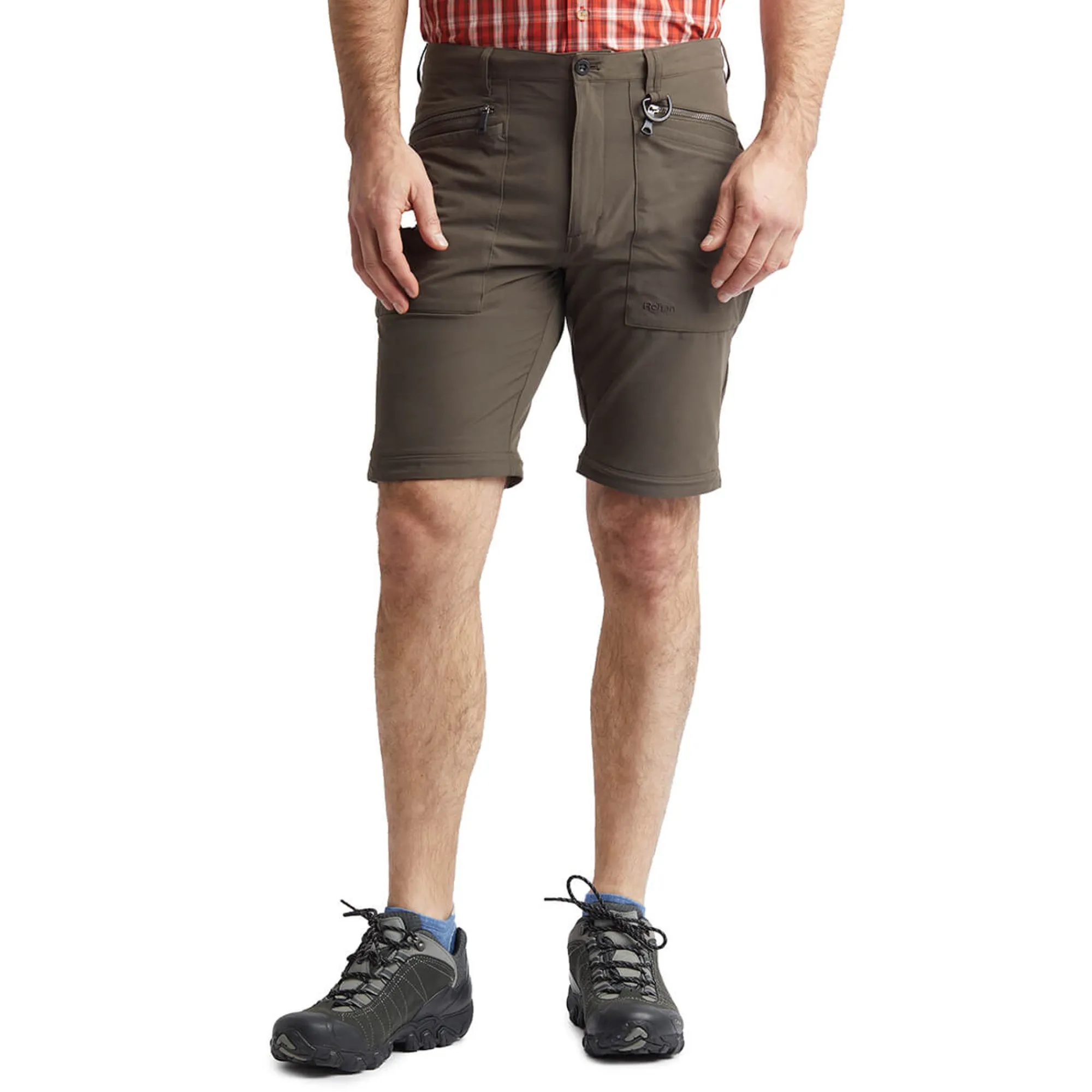 Men Rohan Men'S Stretch Bags Convertible Trousers Dark Olive Brown