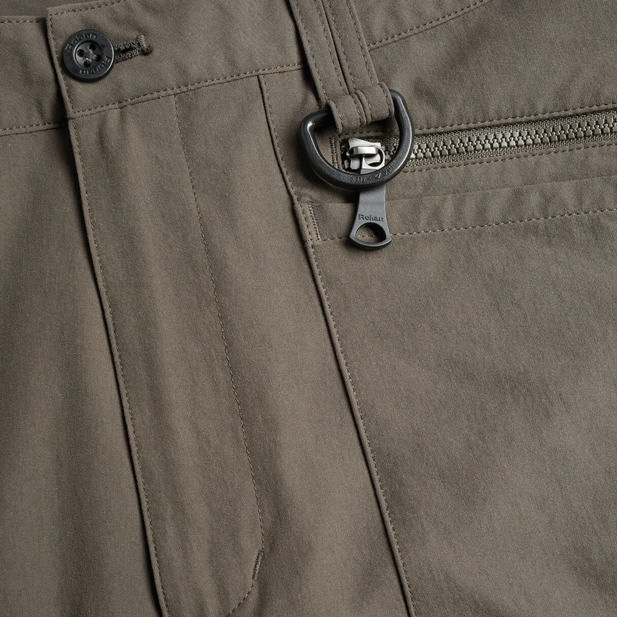 Men Rohan Men'S Stretch Bags Convertible Trousers Dark Olive Brown