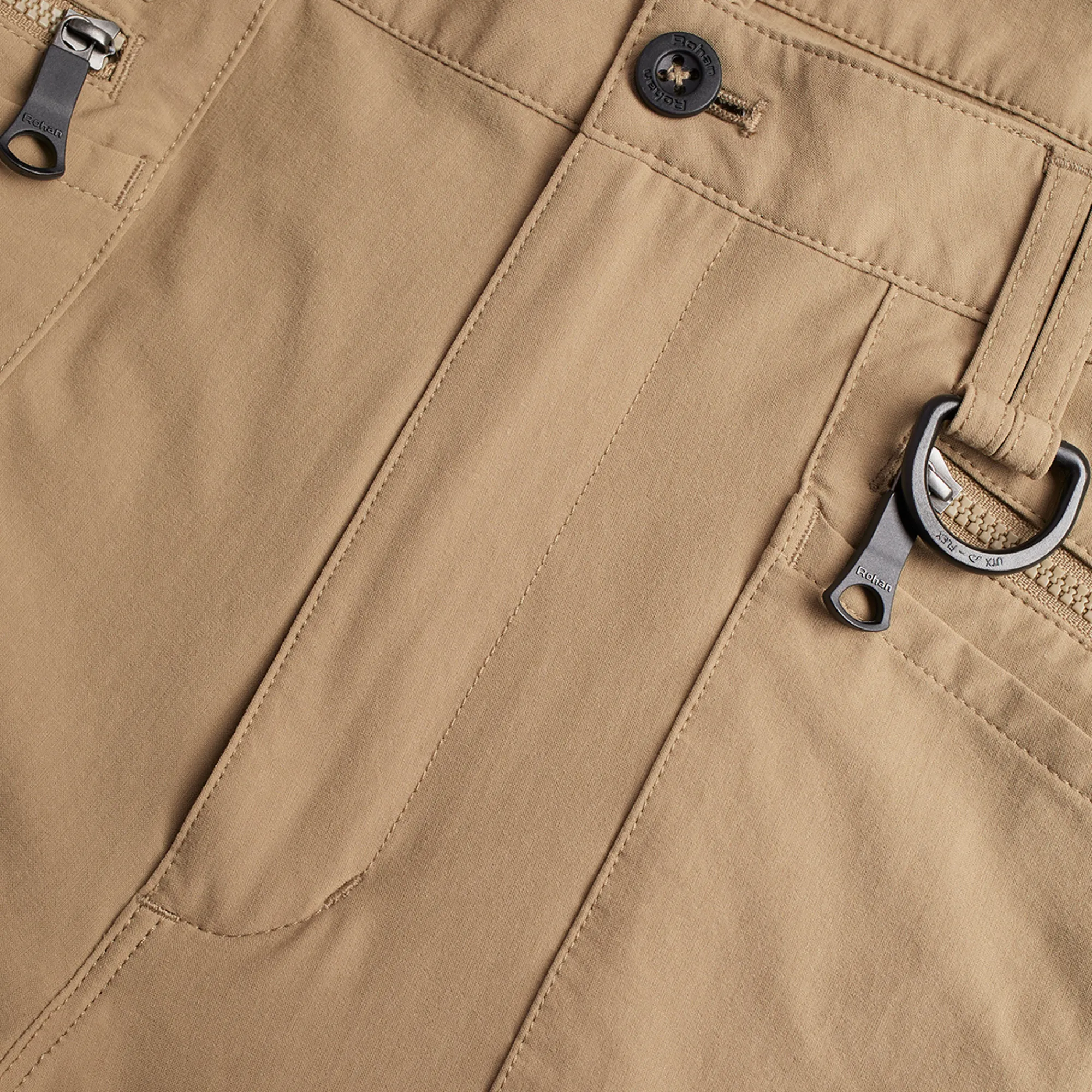 Men Rohan Men'S Stretch Bags Convertible Trousers Stone
