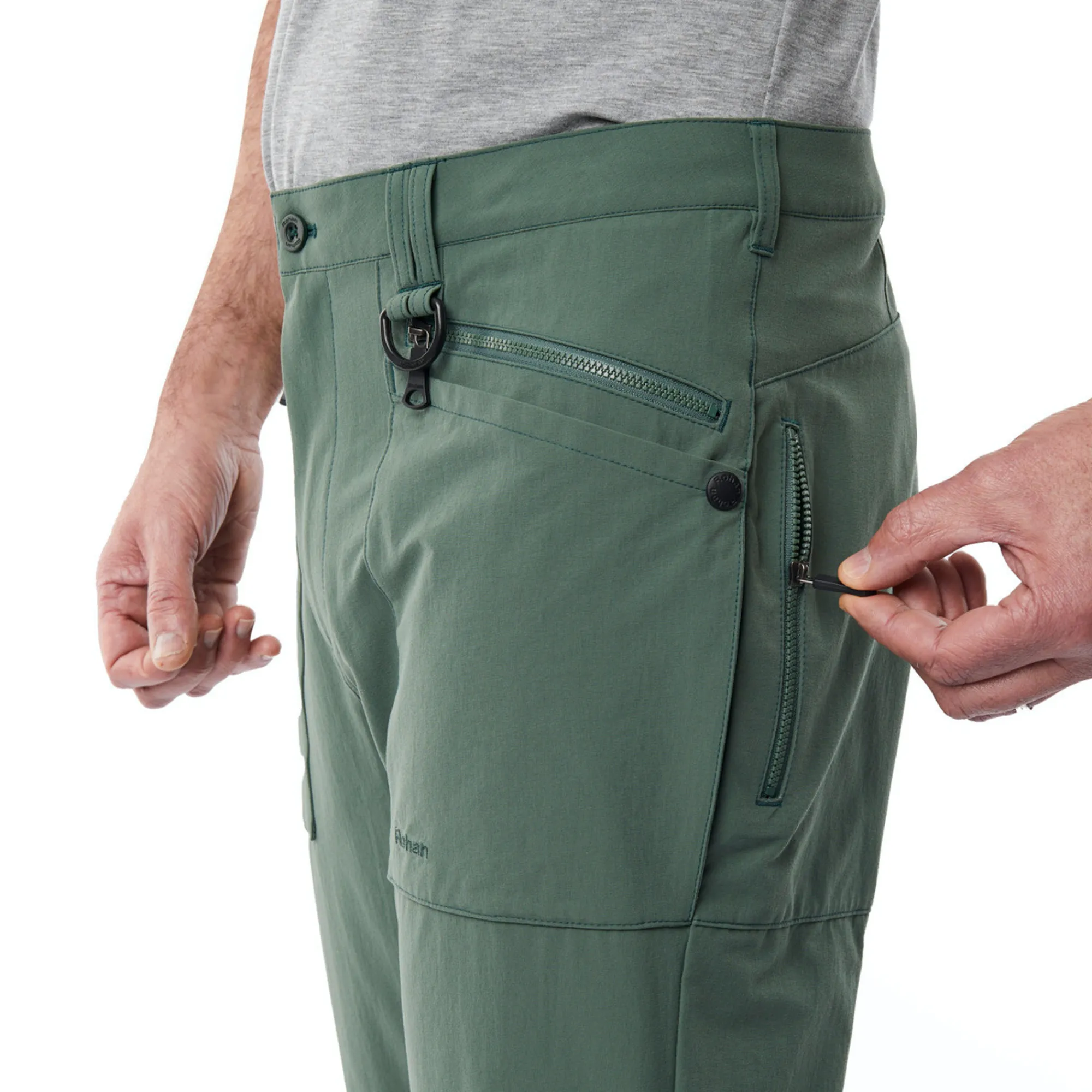 Men Rohan Men'S Stretch Bags Trousers Flint Green