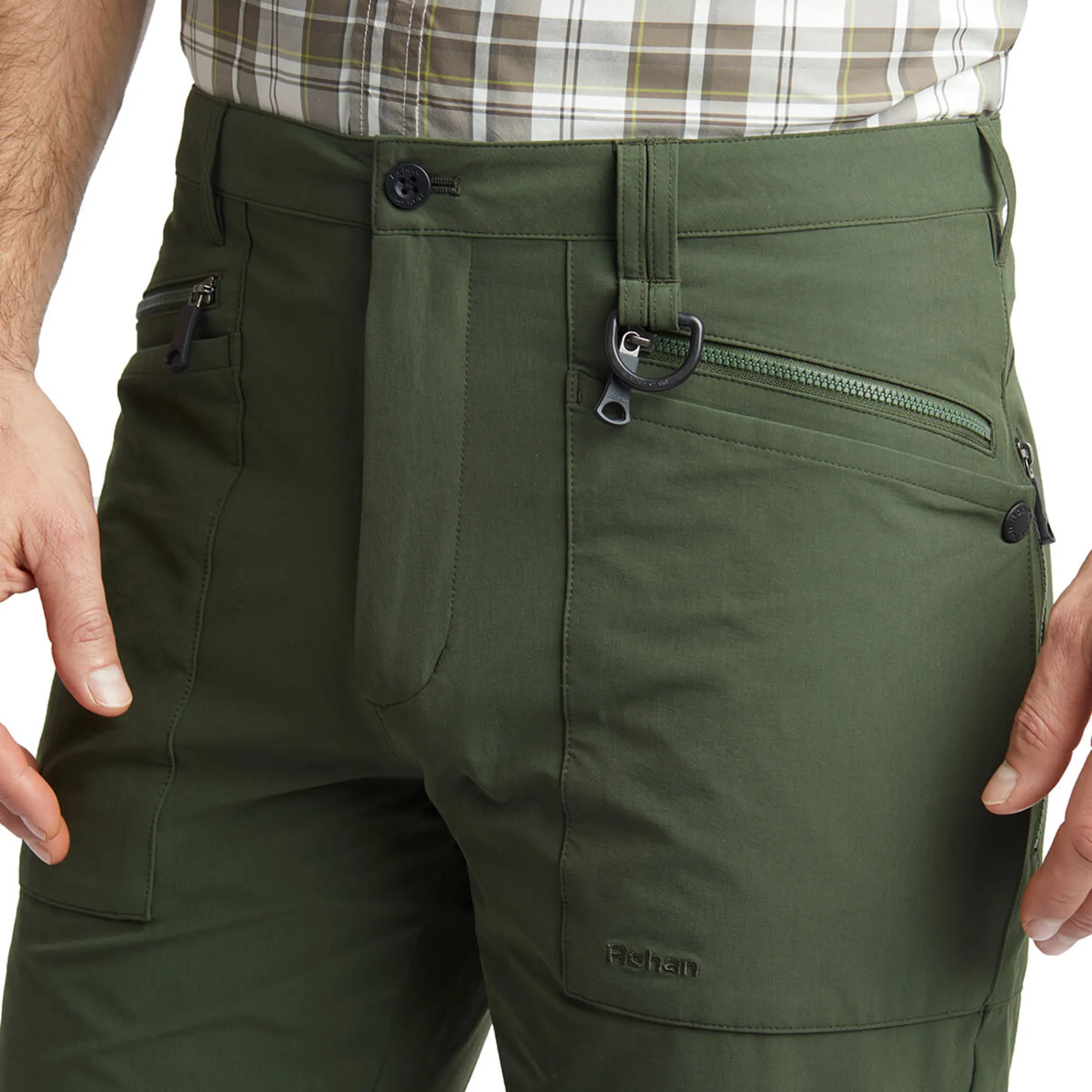 Men Rohan Men'S Stretch Bags Trousers Conifer Green